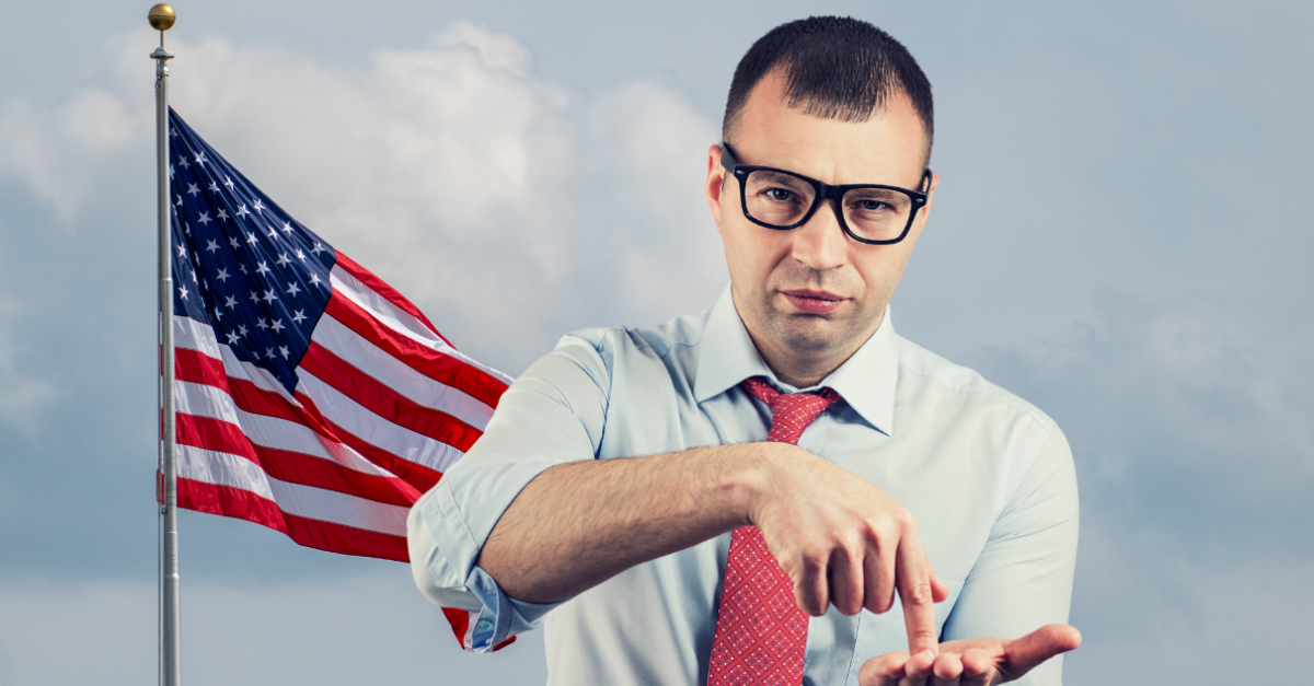 Serious business man in glasses asking for more money to pay back debt