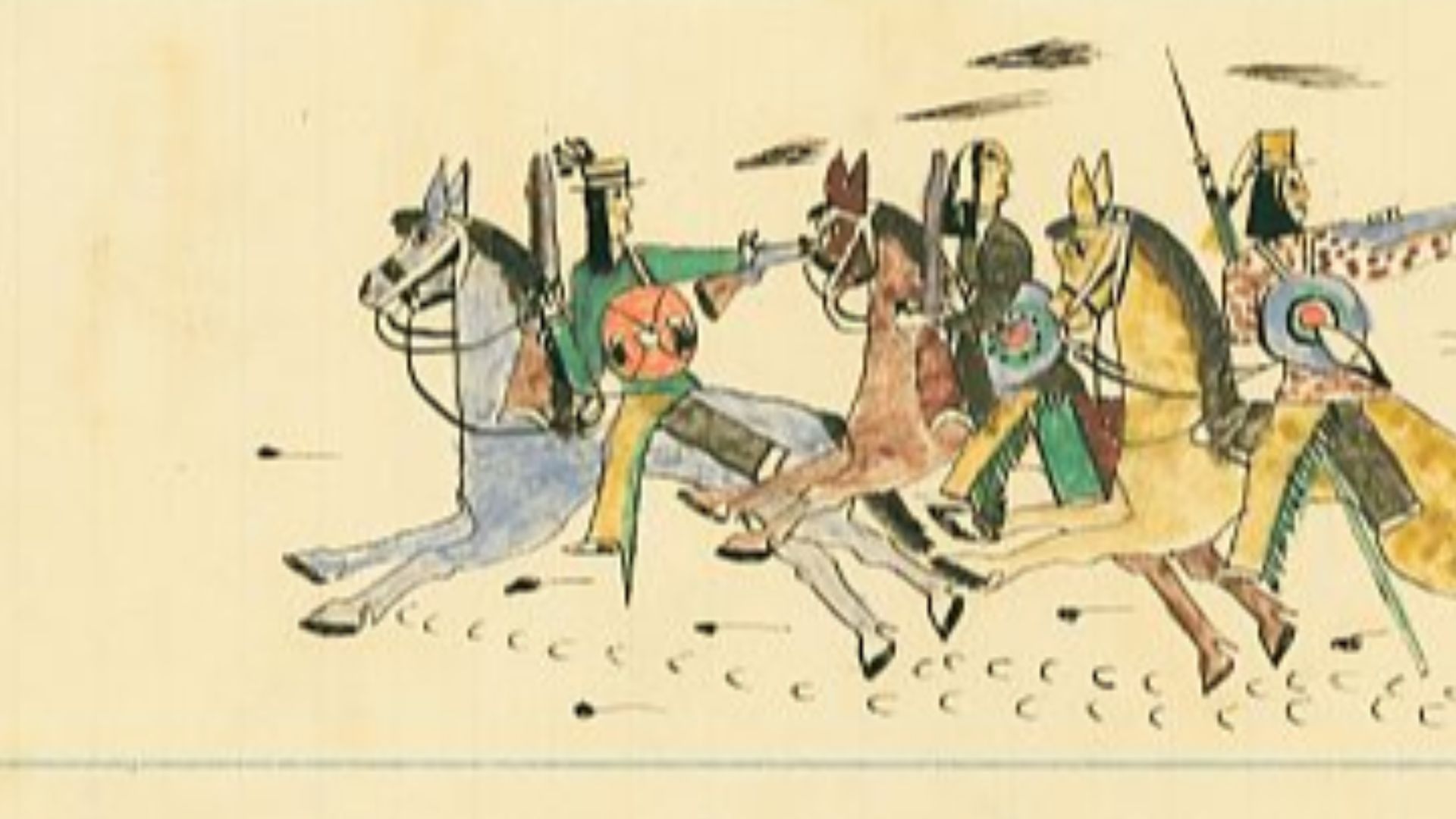 Depiction of the Sand Creek Massacre by Cheyenne eyewitness and artist Howling Wolf