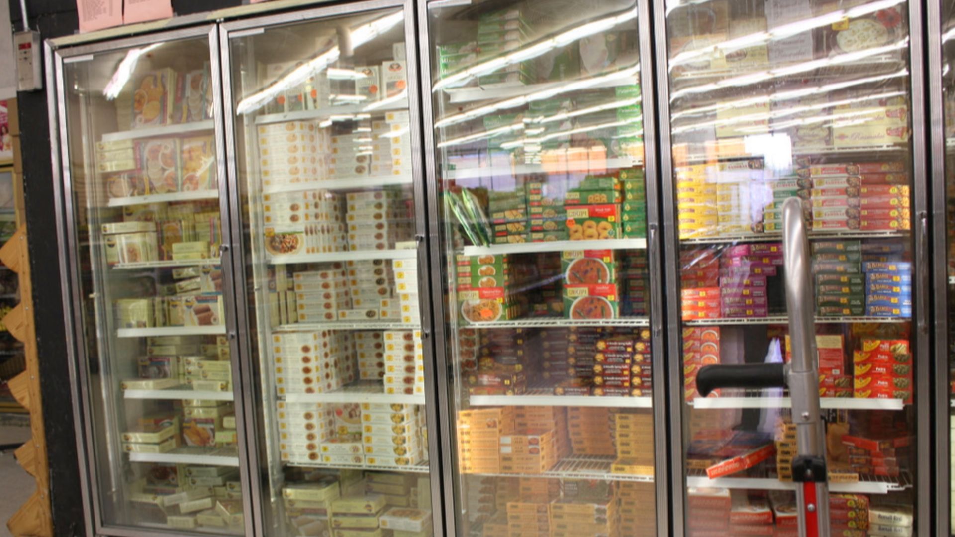 Frozen Indian foods. Photographed in Bellevue, Washington, if the location is accurate.