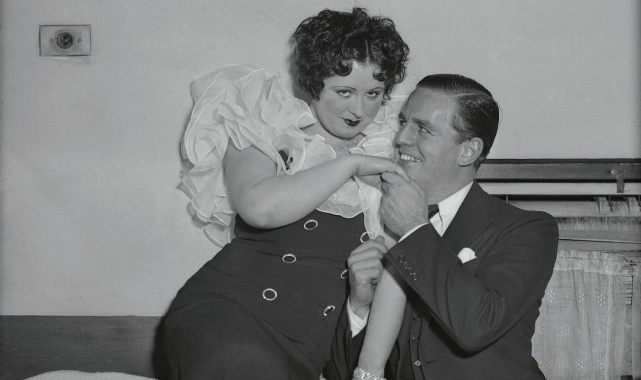 (Original Caption) For Your Lawfully Wedded Husband? Boop Boop-I Do. Washington, D.C.: Max Hoffman Jr. motion picture actor and son of Gertrude Hoffman comes like Lochinvar out of the West to wed Helen Kane, famous 