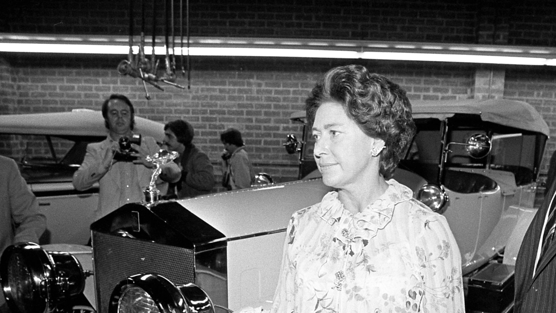 Britain's Princess Margaret at dedication of Rolls-Royce service garage in Los Angeles