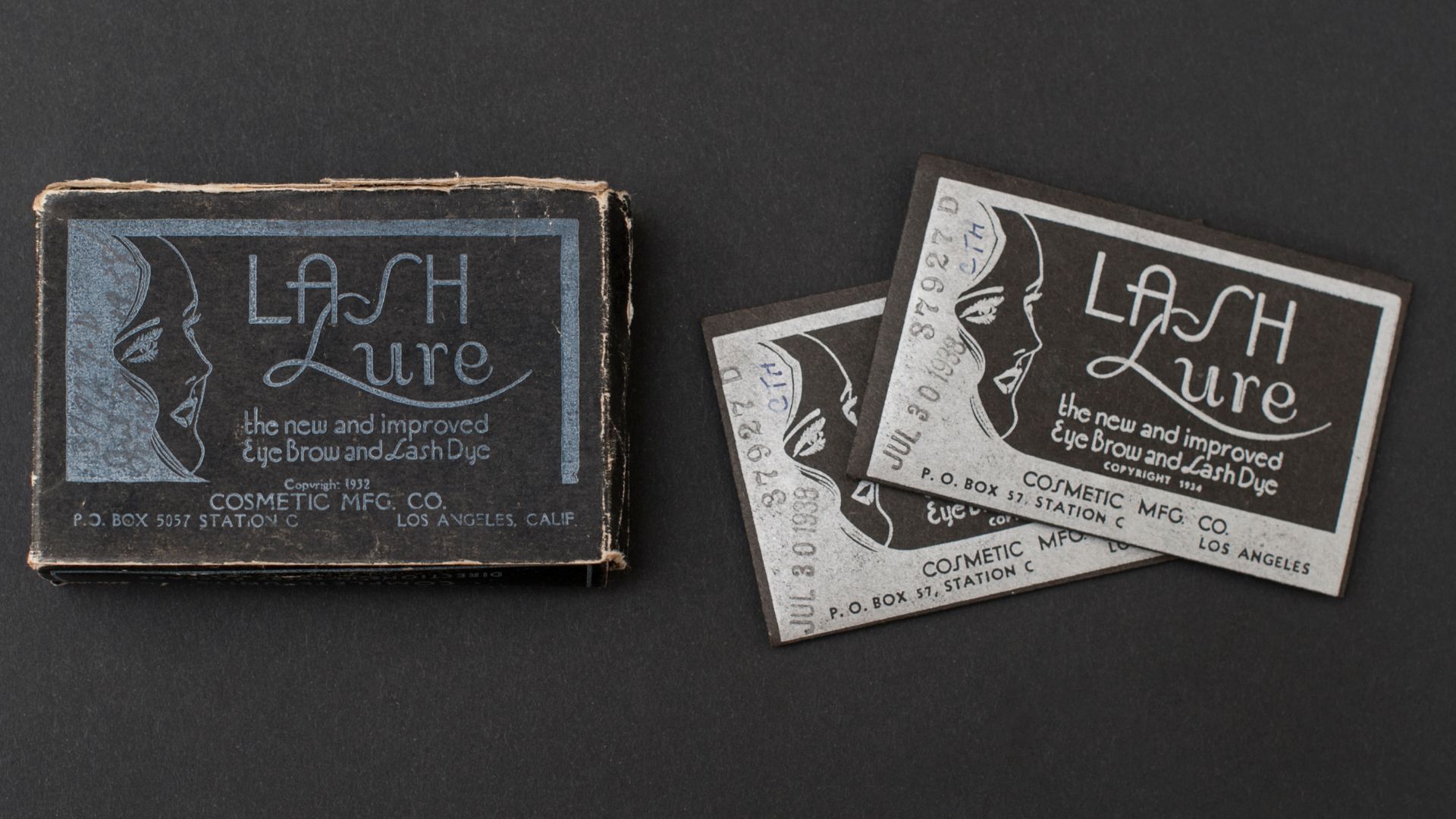 In the 1920s and ‘30s, a product called Lash-Lure was manufactured as an eyelash and eyebrow dye for women.  Advertisements for the product promised it would help consumers “radiate personality.”  But the synthetic aneline dye contained a poison that caus