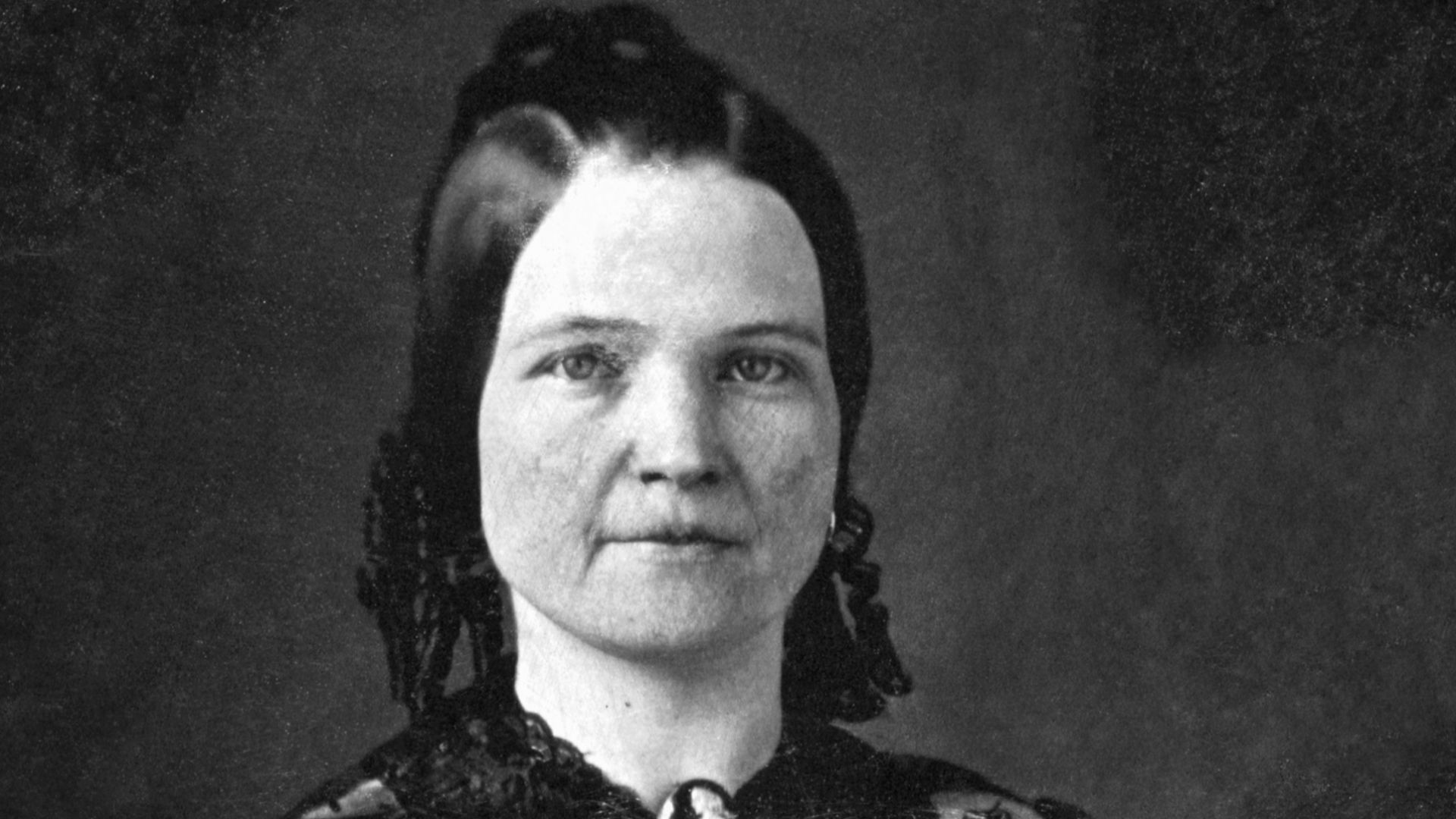 Mary Todd Lincoln, wife of Abraham Lincoln. Three-quarter length portrait, seated, facing front