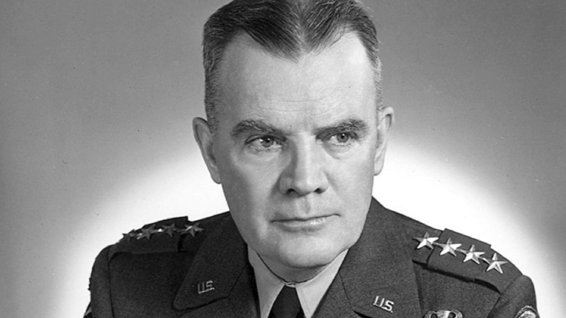 Vintage matte-finish 8 x 10 photo of McAuliffe in uniform, signed and inscribed in white ink, “To Thomas K. Boyce, with kind regards, A. C. McAuliffe”