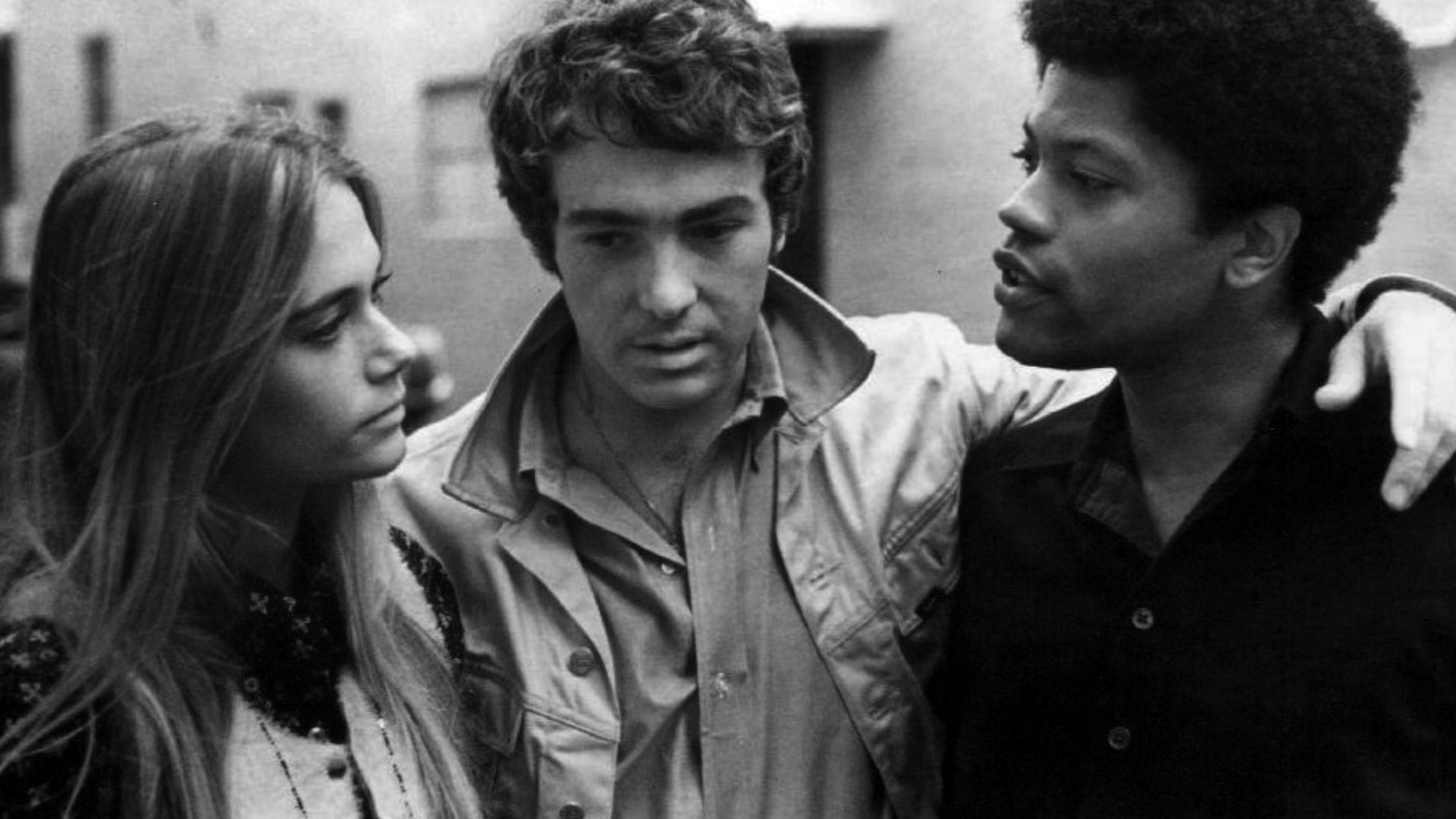 Main cast photo from the television program The Mod Squad when the series premiered in 1968.  Pictured are Peggy Lipton (Julie Barnes), Michael Cole (Pete Cochran) and Clarence Williams III (Lincoln Hayes).