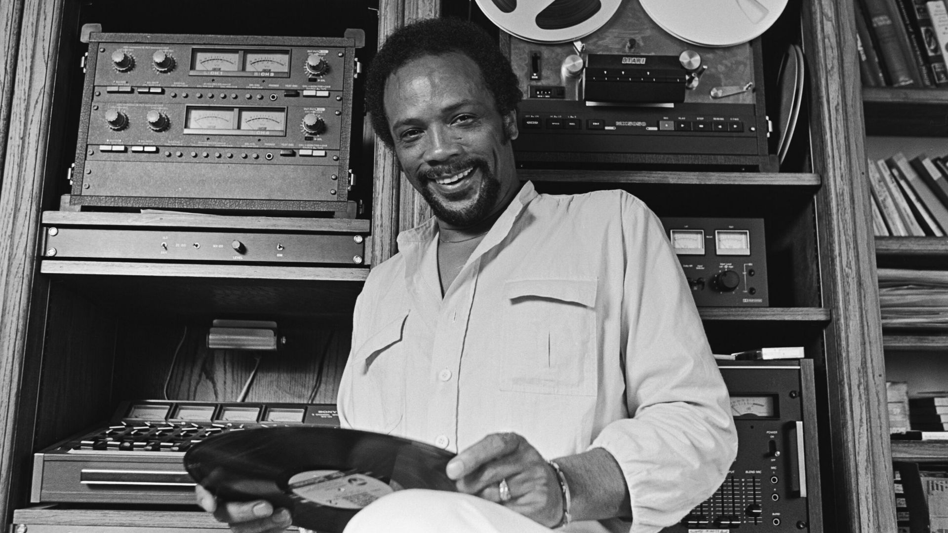 Quincy Jones in his studio.