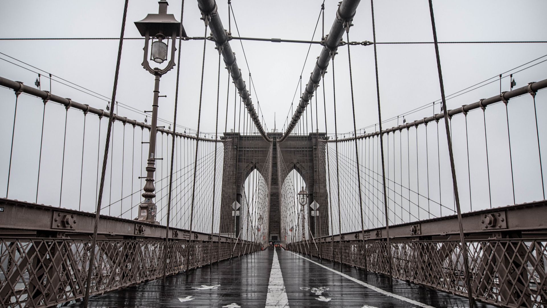 500px provided description: Brooklyn Bridge [#city ,#clouds ,#bridge ,#ny ,#new york ,#new york city ,#brooklyn ,#landmark ,#manhattan ,#foggy ,#NYC]