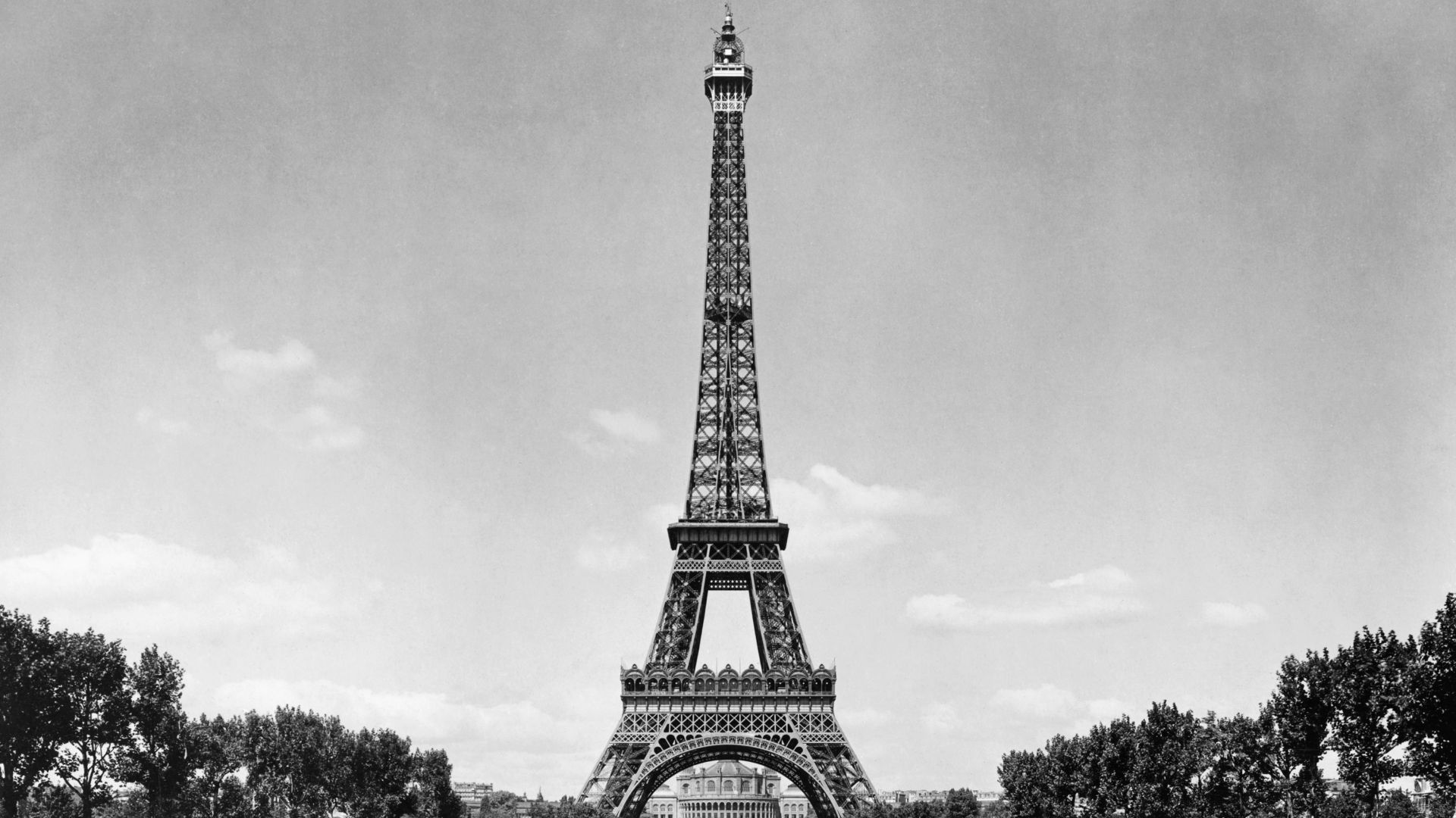 Eiffel Tower, Looking toward Trocadero Palace.