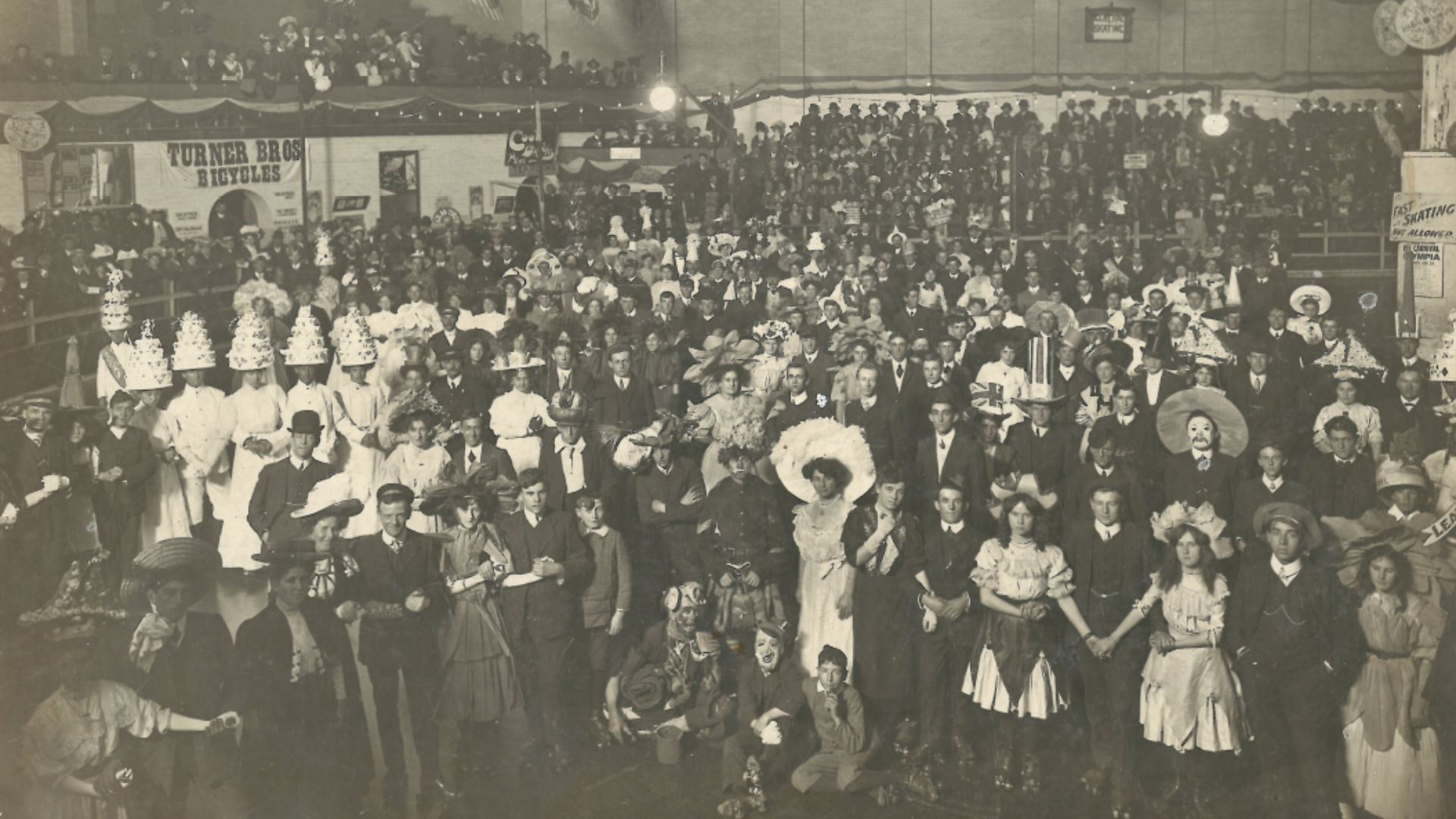 Carnival Skaters at the Olympic Roller Skating Rink 1909