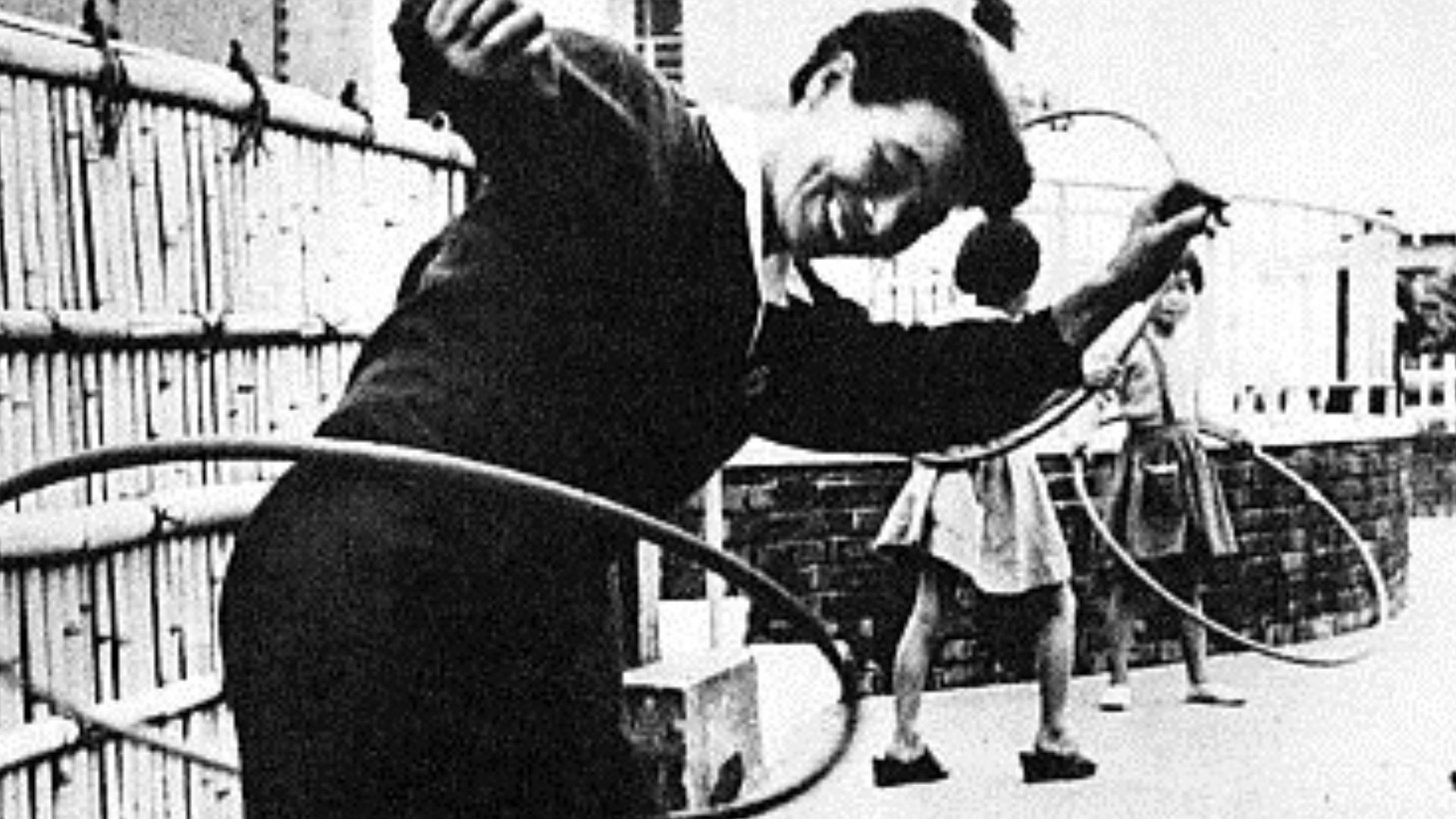 Hula hooping in Japan circa 1958