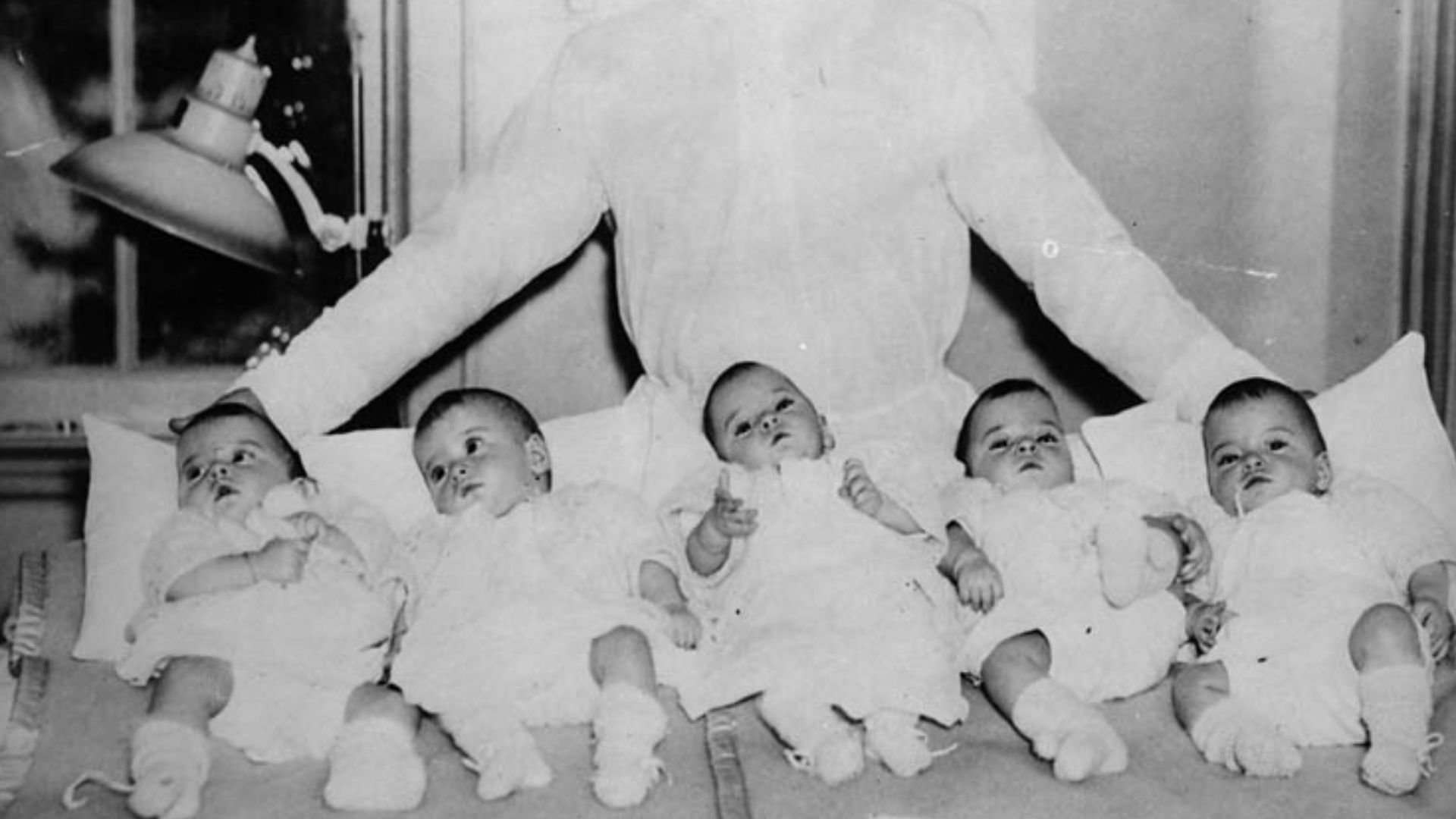 Mitchell Hepburn with Dionne Quintuplets