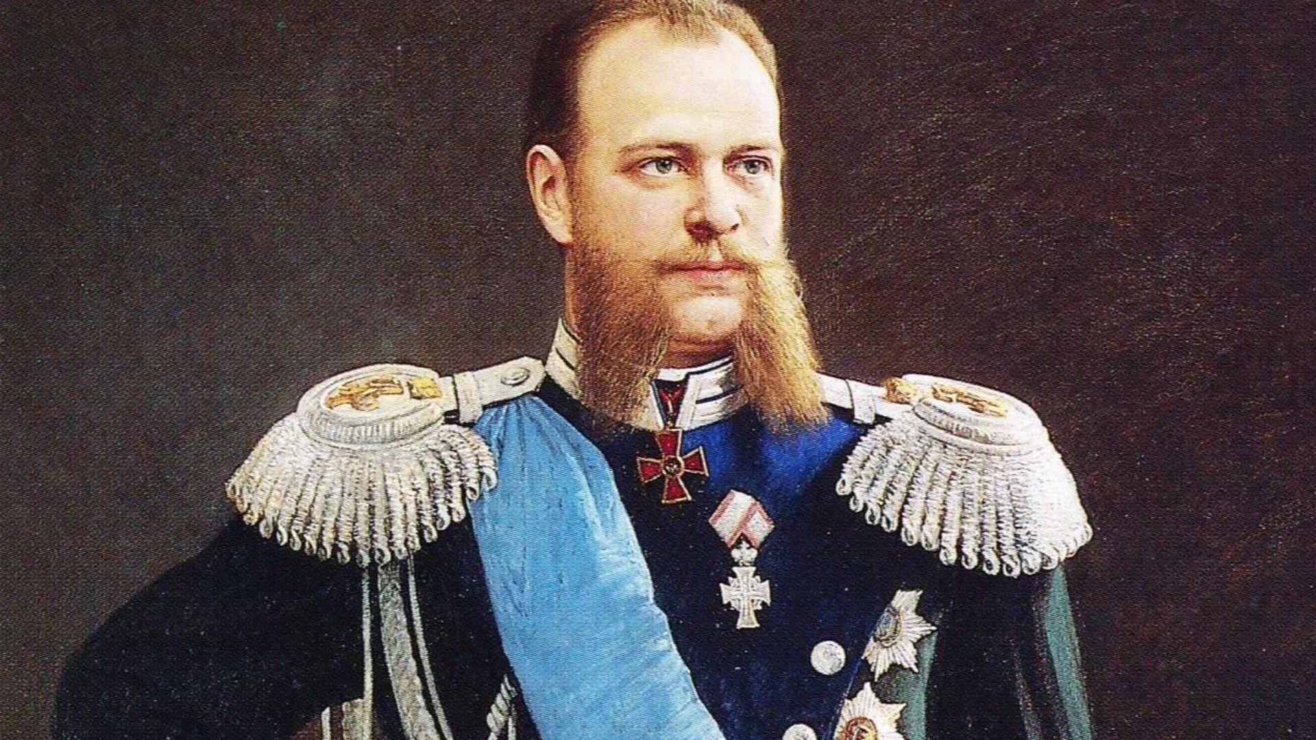 Grand Duke Alexander Alexandrovich, future Emperor Alexander III, portrait ordered by Helsinki University. The artist is catalogued as