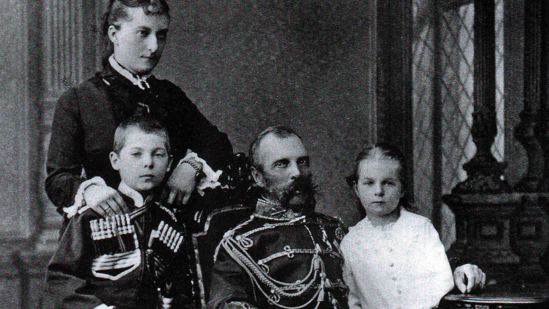 Tsar Alexander II, Princess Catherine Dolgorukova  and their children George and Olga