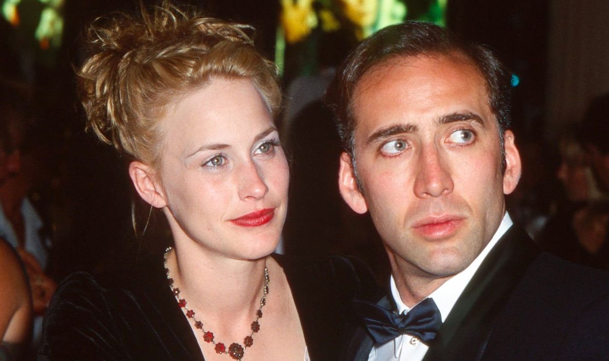 Patricia Arquette and Nicolas Cage attend the Beyond Rangoon Party during the 48th Annual Cannes Film Festival on May 20, 1995 in Cannes, France.