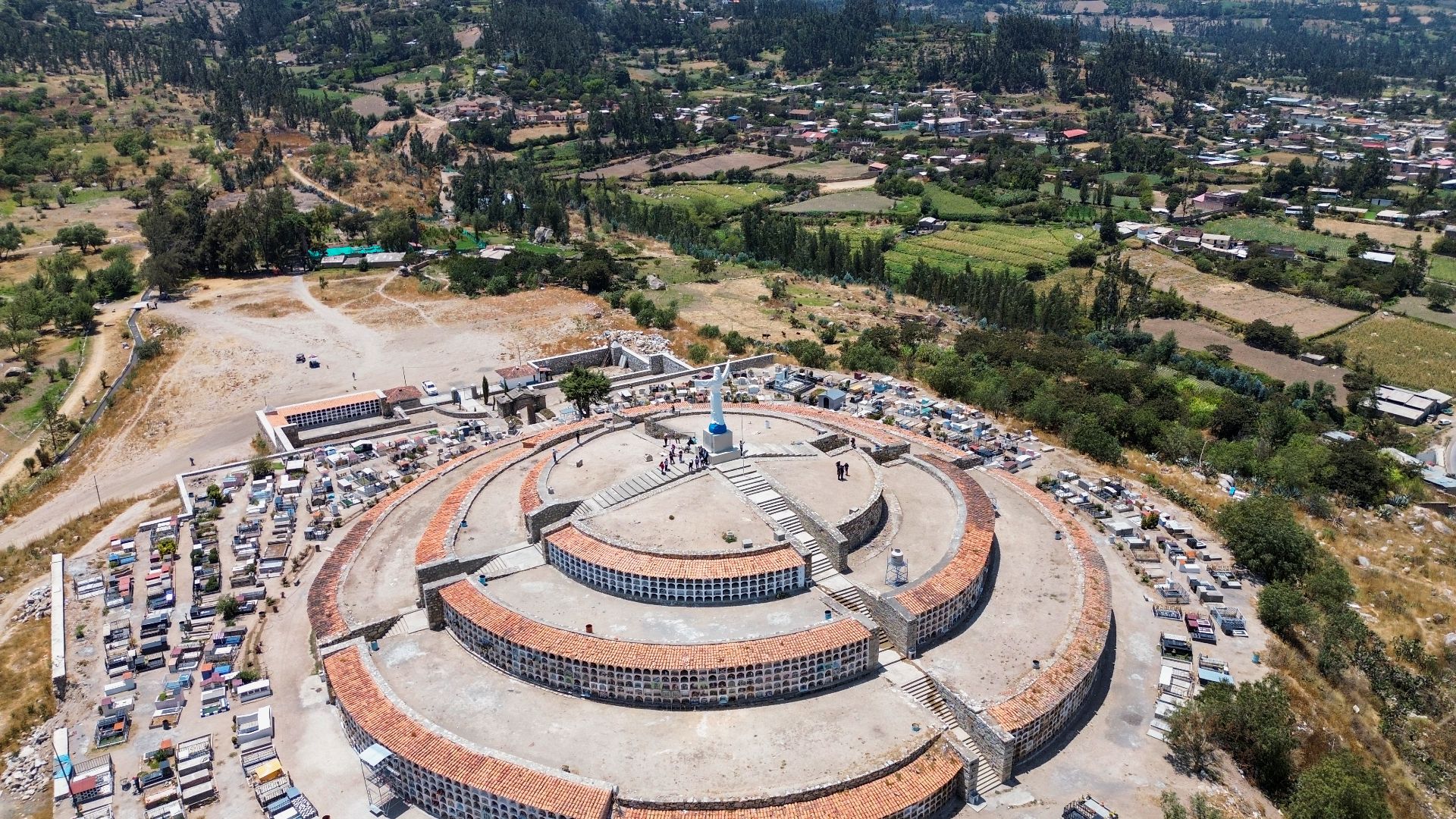 foto aérea del cementerio de Yungay