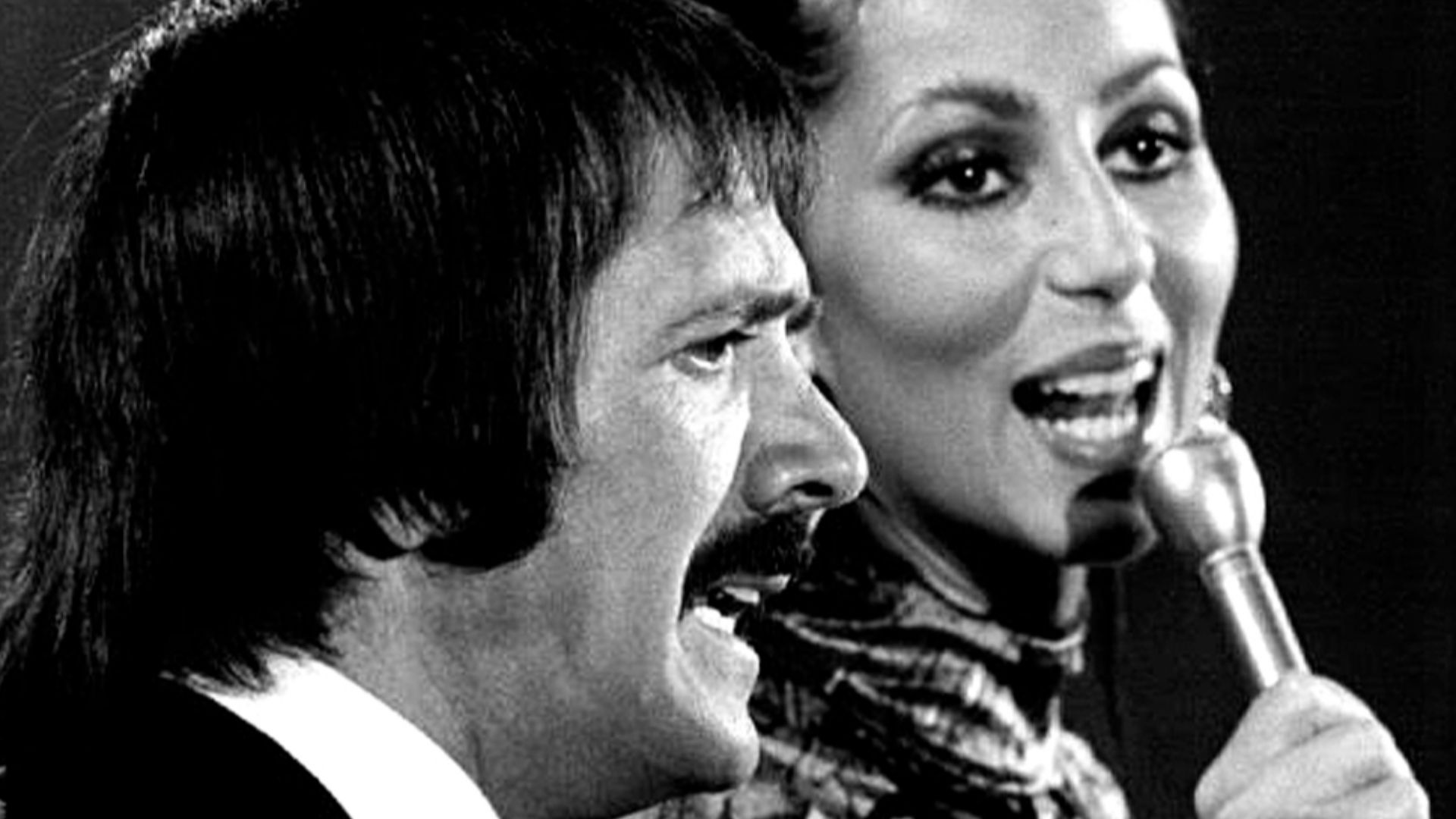 Publicity photo of Sonny and Cher for their TV show.