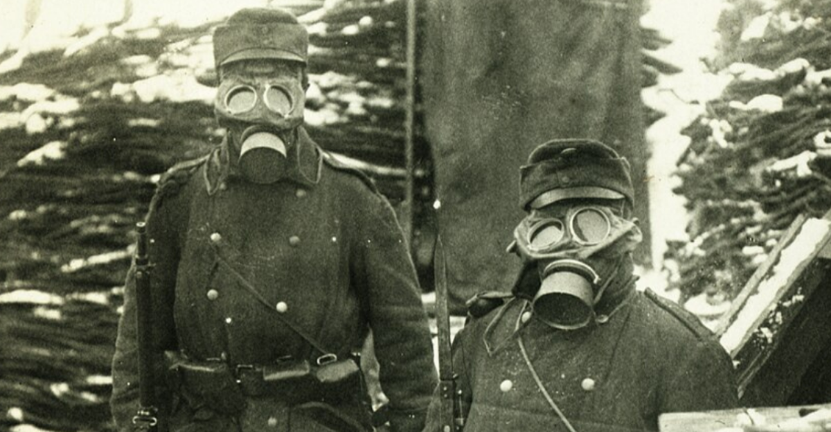 gas mask, trench, First World War