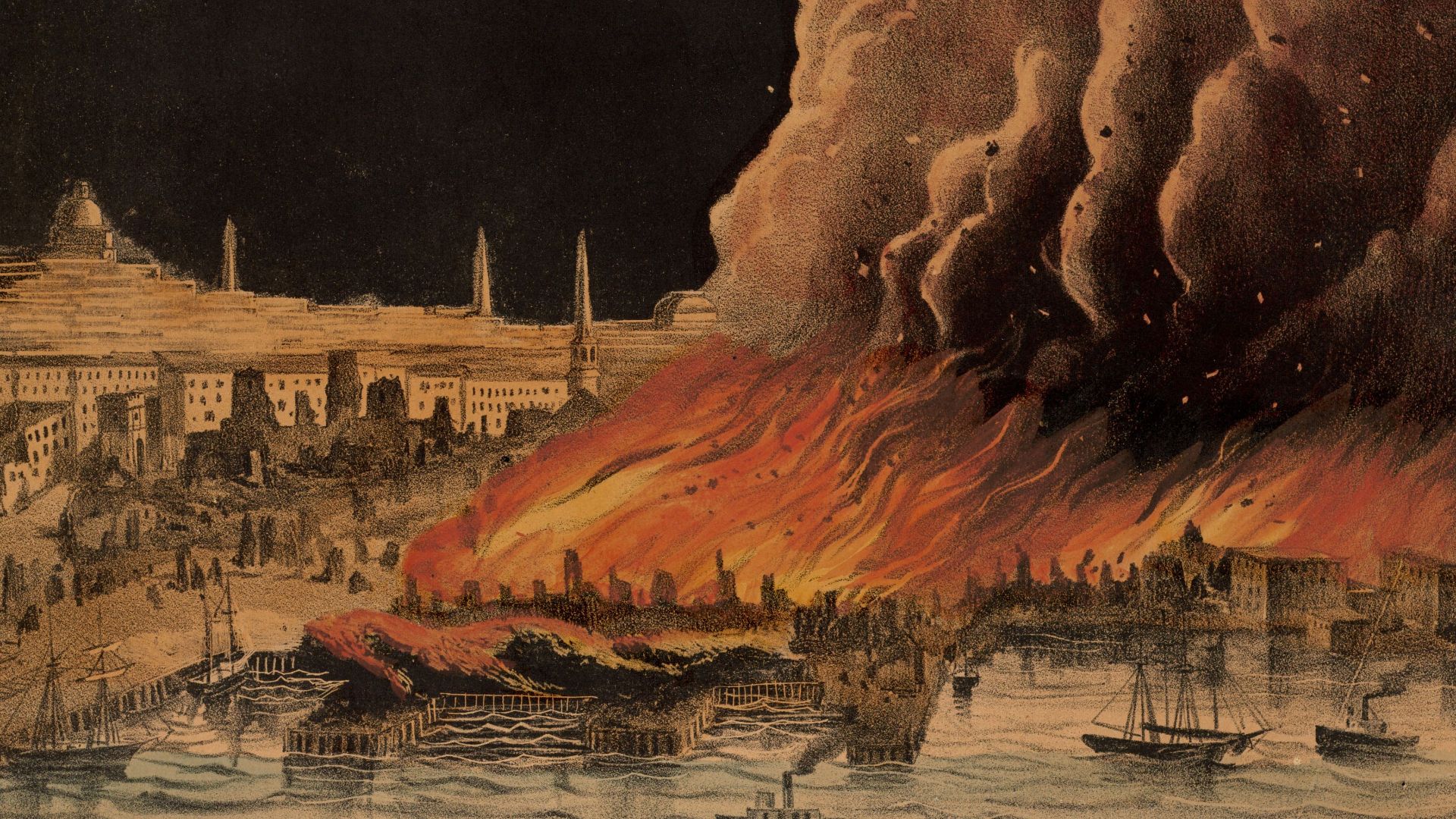 The Great Fire at Boston, November 9th and 10th, 1872, this image created c. 1872, from the Digital Commonwealth - commonwealth xp68kr53j. (https://www.digitalcommonwealth.org/search/commonwealth:xp68kr53j)