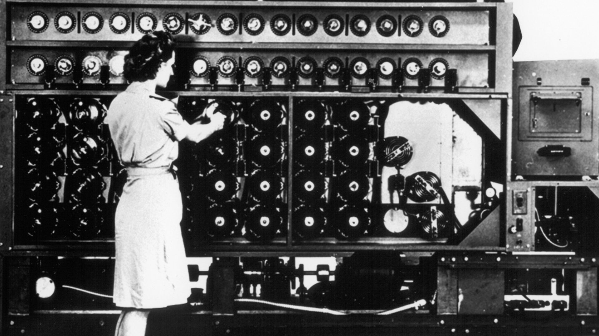 Bombe computing device, made by national cash register, used to aid decryption of german enigma cypher, ww2An Enigma decryption machine, called a