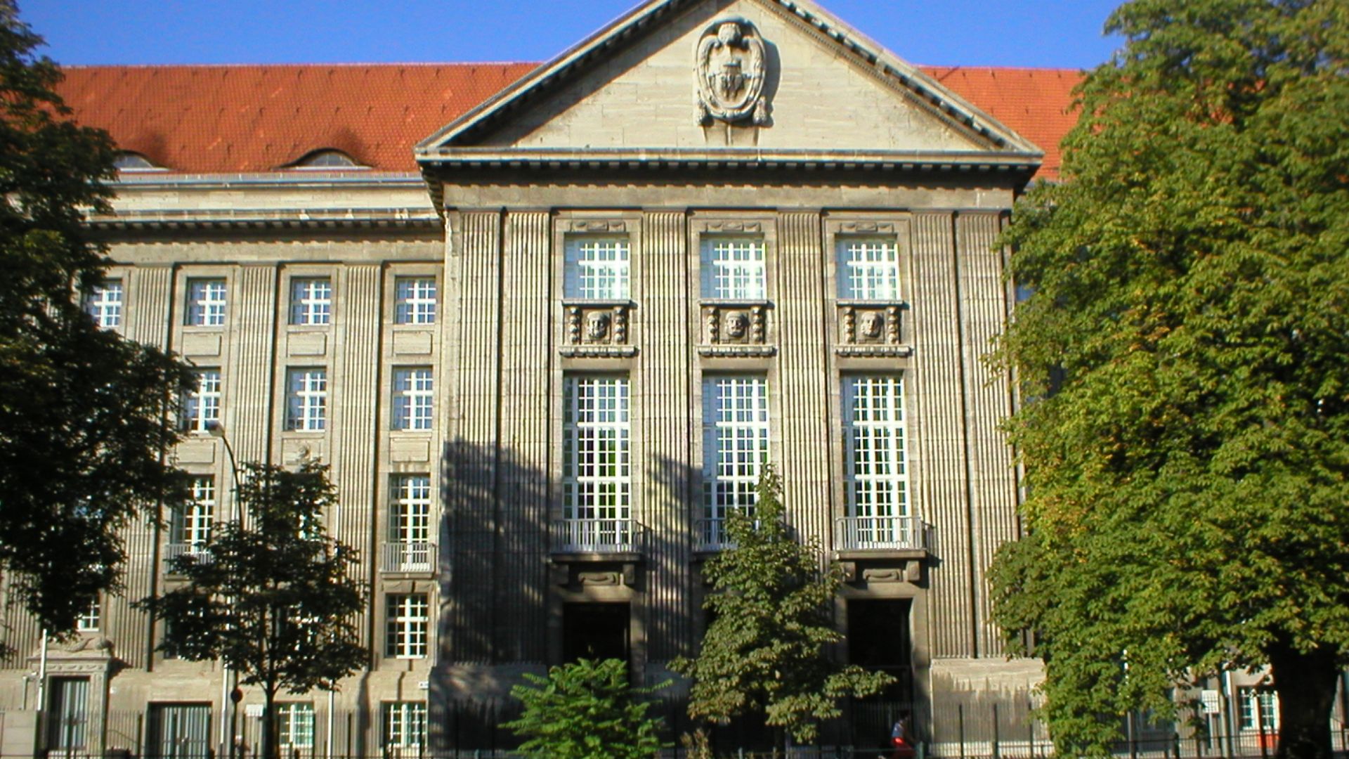 The german Ministry of Defense in Berlin; entrance portal at Landwehrkanal river side