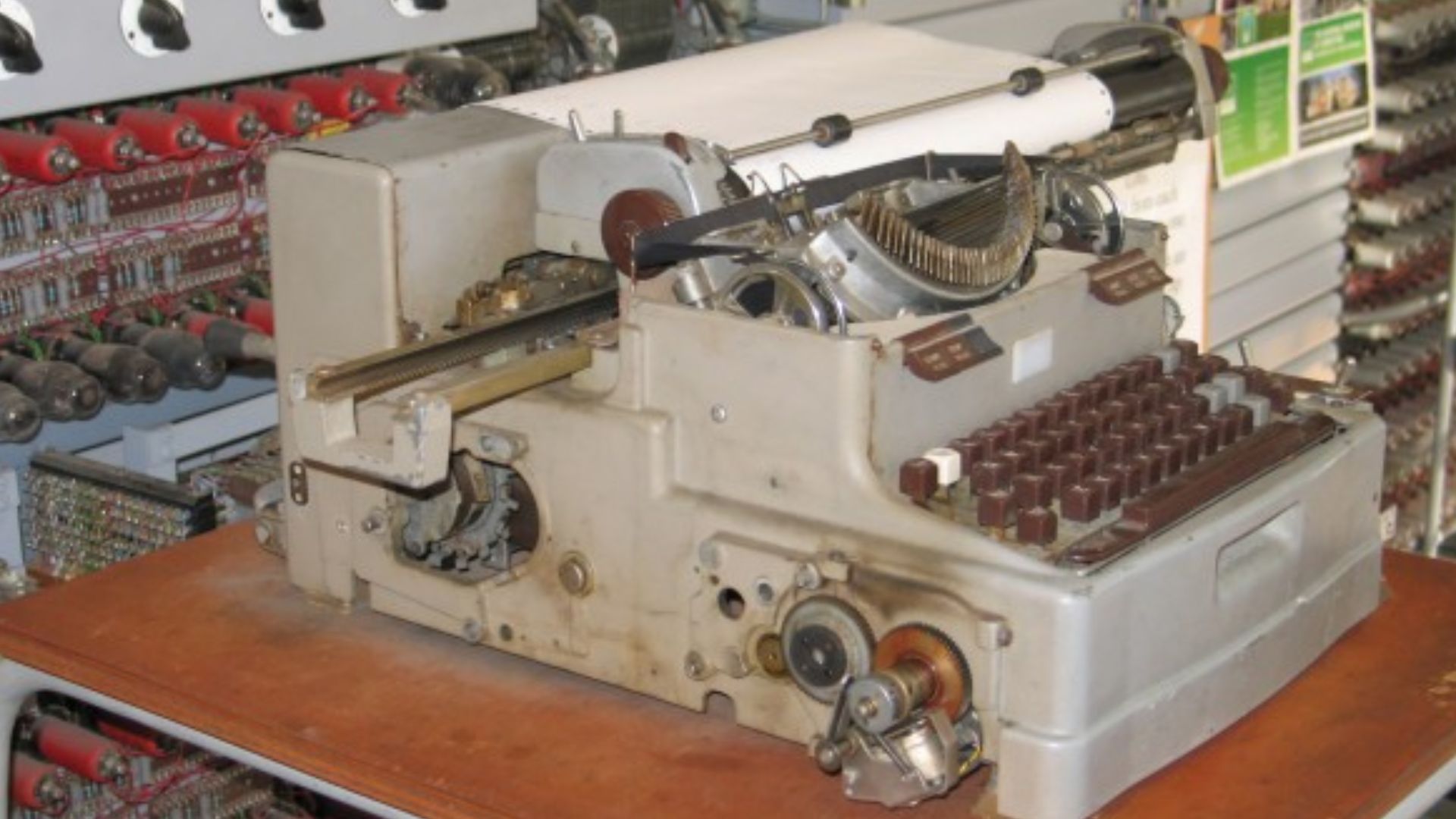 Colossus Computer, Bletchley Park. The Colossus machines were electronic computing devices used by British codebreakers to read encrypted German wireless messages during World War II.
The original machine was designed during 1943-4 by a team led by Tommy 