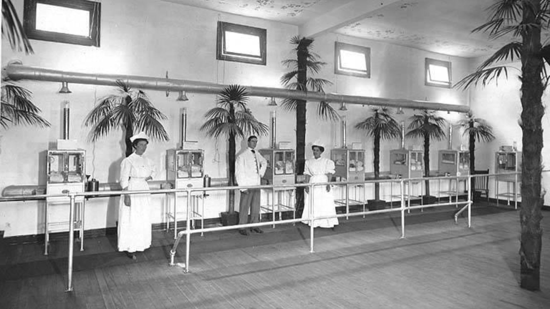 Baby Incubator exhibit interior, Alaska-Yukon-Pacific-Exposition, Seattle, Washington, 1909.