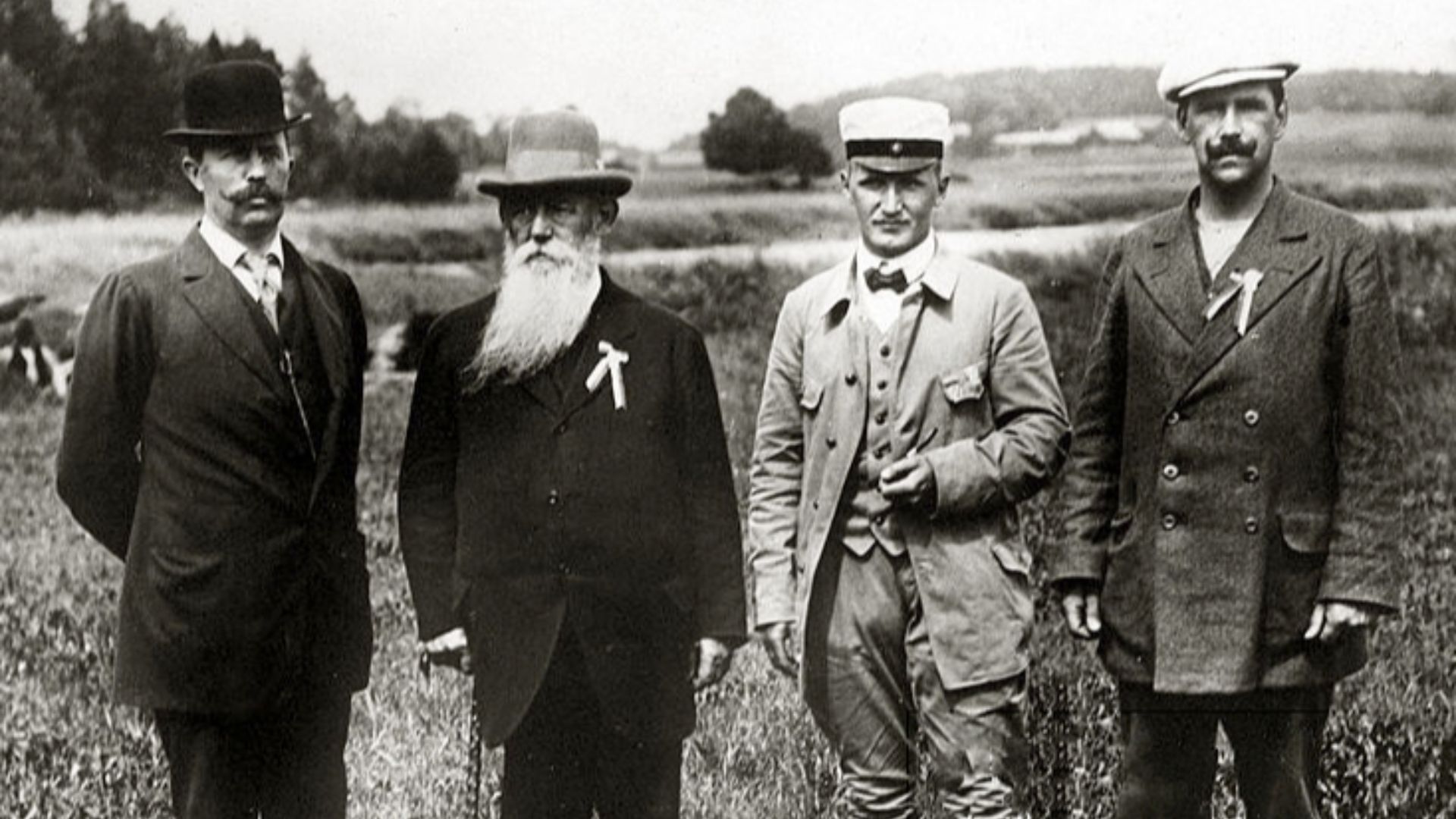 Sport, 1912 Olympic Games, Stockholm, Sweden, Shooting, Team Running Deer Shooting-Single Shot, Sweden, the Gold medal winners, Alfred Swahn, Oscar Swahn, Ake Lundeberg, P,Olof Arvidsson