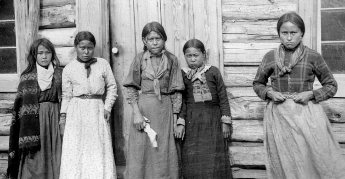 Tahltan girls, Kitimat-Stikine Region, B.C., Canada