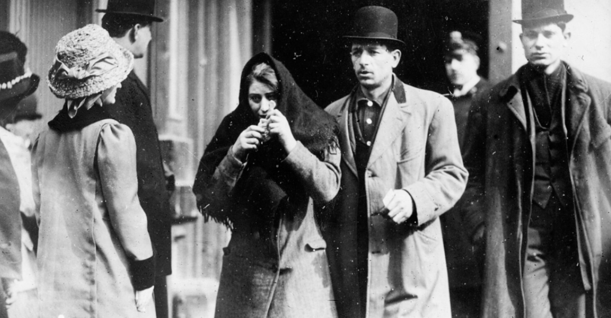 Photograph of People near the Triangle Shirtwaist Factory Fire