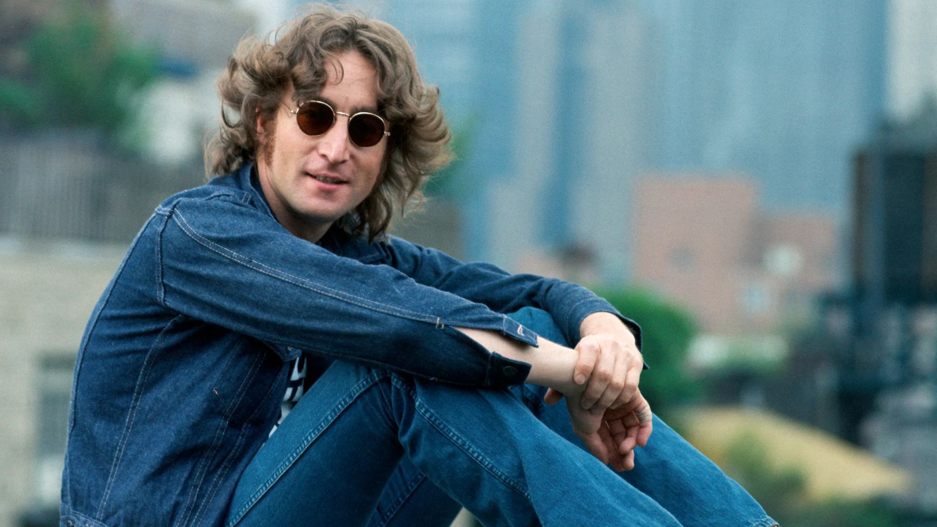 Press photo of John Lennon dated to 1974. It was a part of a press kit themed