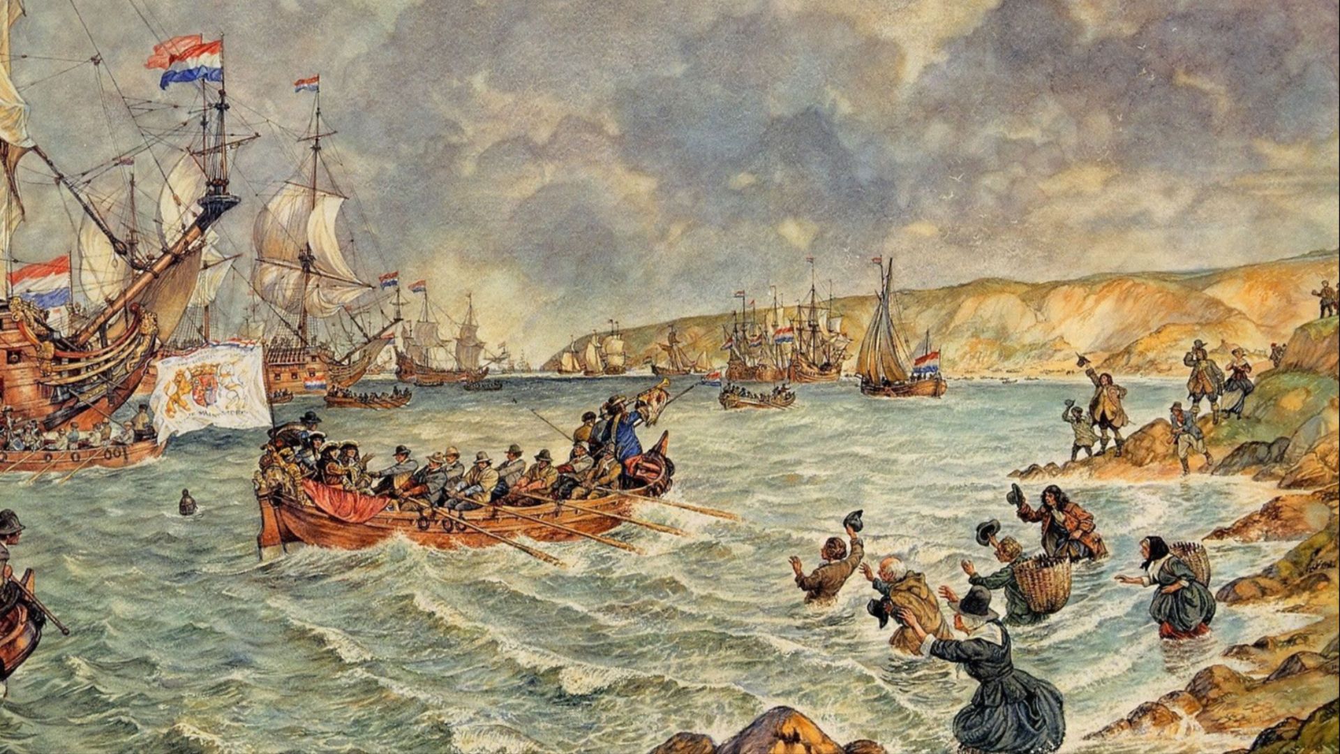 William of Orange III and his Dutch army land in Brixham