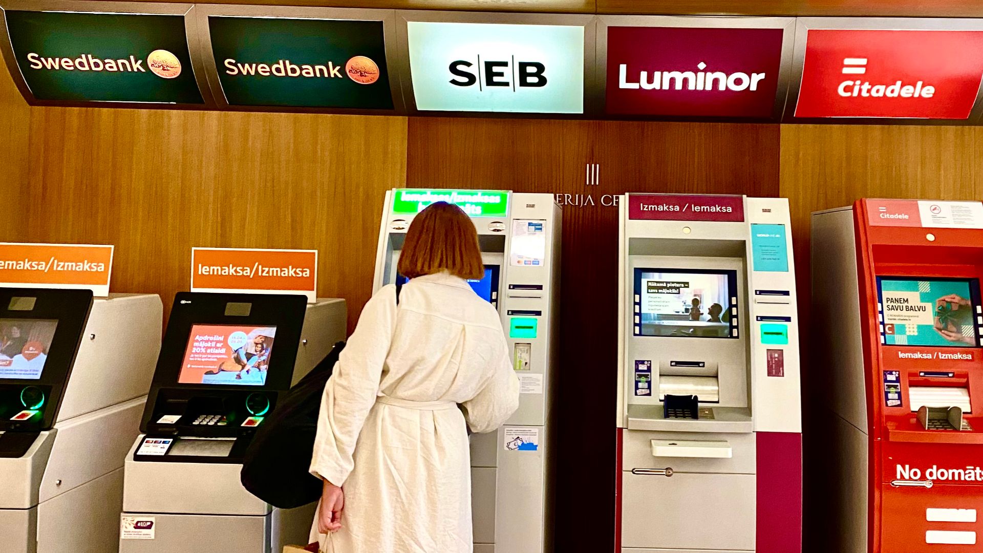 ATM machines in a random Riga Shopping Mall, May 2024.