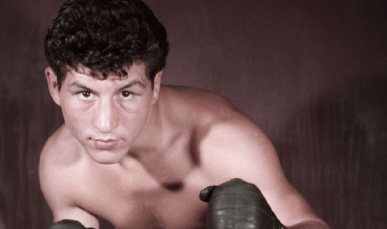 NEW YORK, NY - CIRCA 1953: Middleweight professional boxer Joey Giardello (1930-2008) of the United States poses for a portrait circa 1953 at Stillman's Gym in New York, New York. Giardello was the world middleweight champion from 1963 to 1965. 