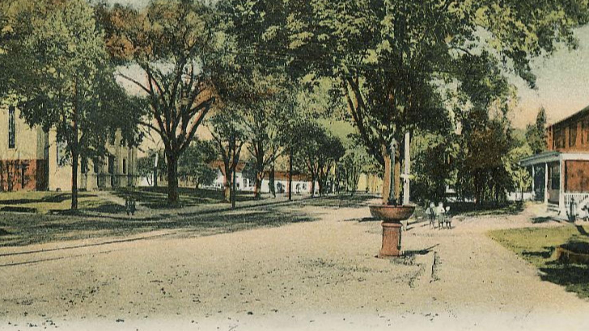 View of Main Street, Westborough, Massachusetts; from a c. 1905 postcard published by C. S. Henry & Company.