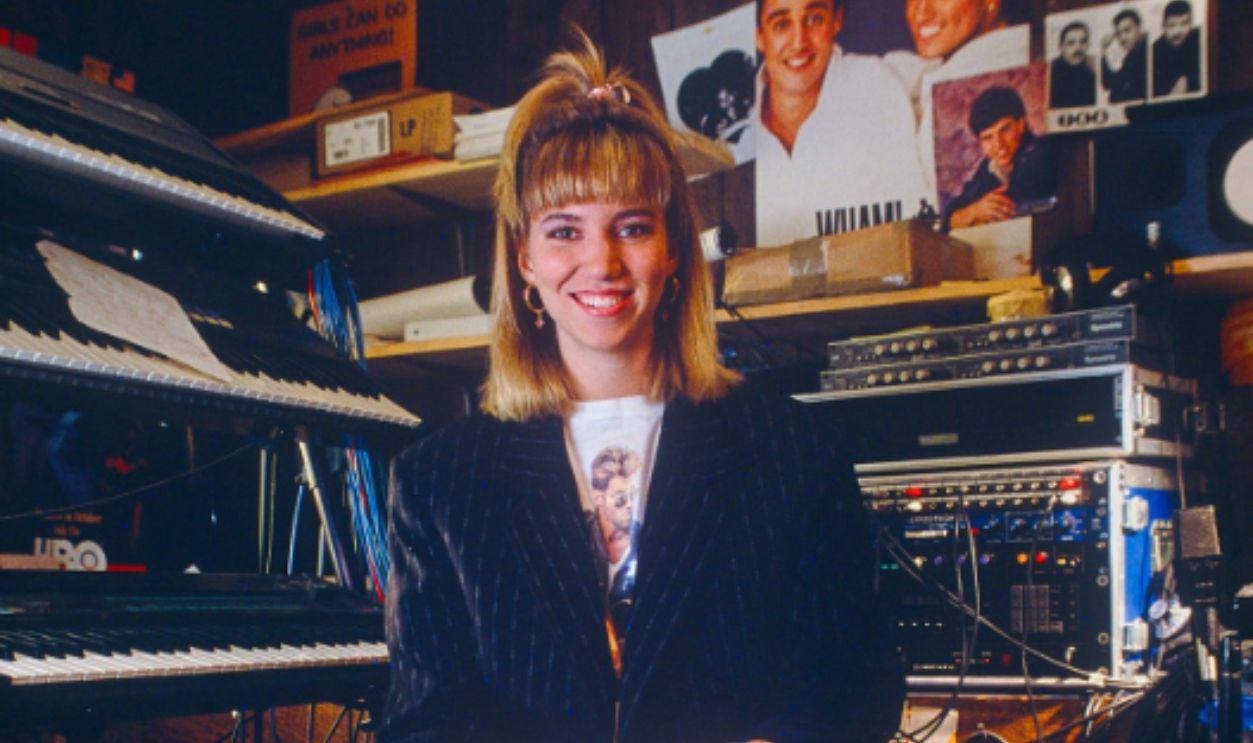 Debbie Gibson, pop musician, relaxing in her dressing room in New York, in 1988.