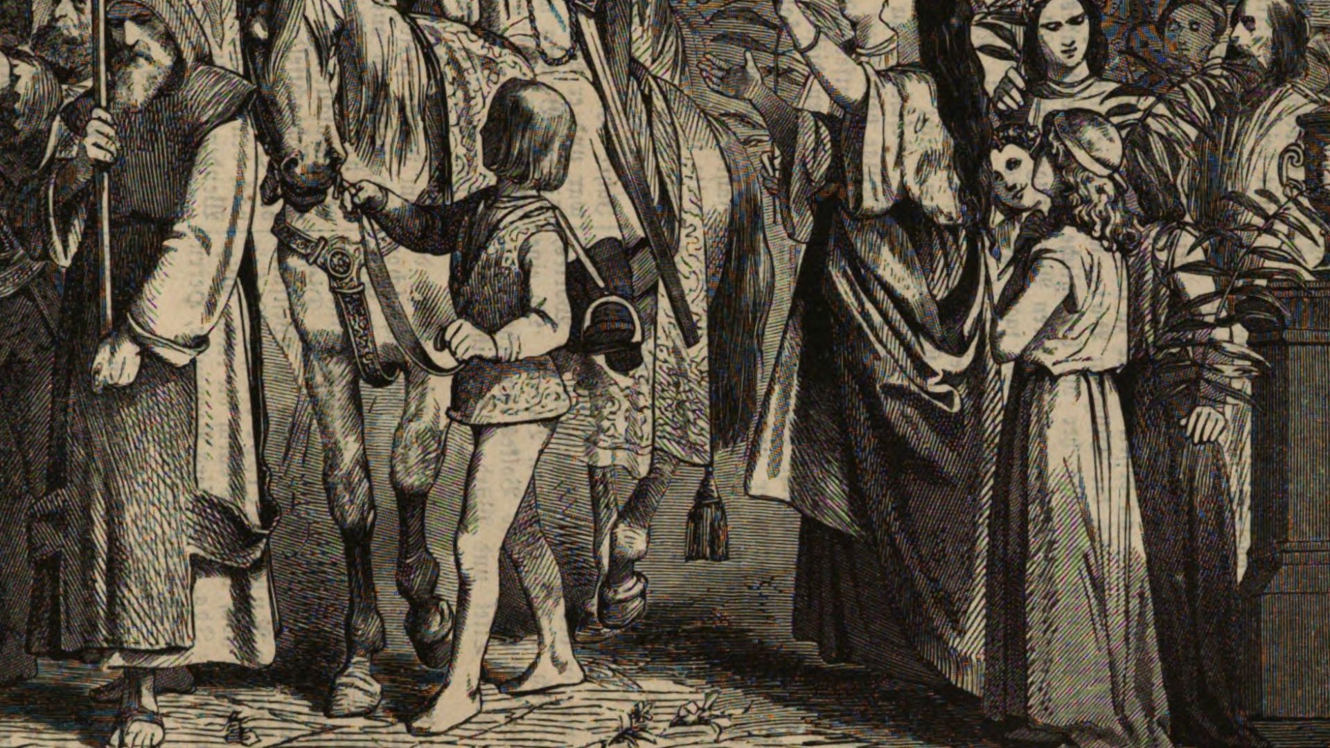 John X arriving to Rome as a triumphant after the battle of Garigliano, crowned by Marozia, 915