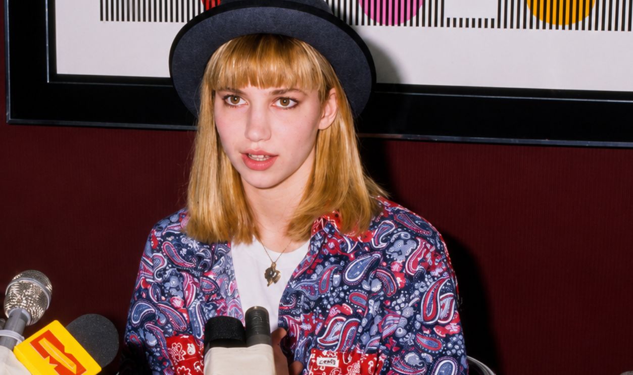 American film director James Yukich and American singer and actress Debbie Gibson attend a press conference for Gibson's single 'Electric Youth', United States, March 1989. Yukich and Gibson co-directed the promotional video for the single. 