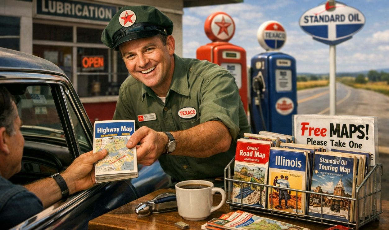 Service Stations With Free Road Maps