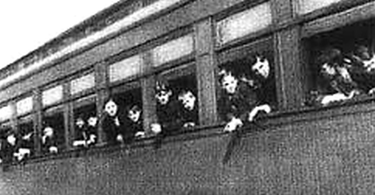 A photograph of an Orphan Train from the 19th century