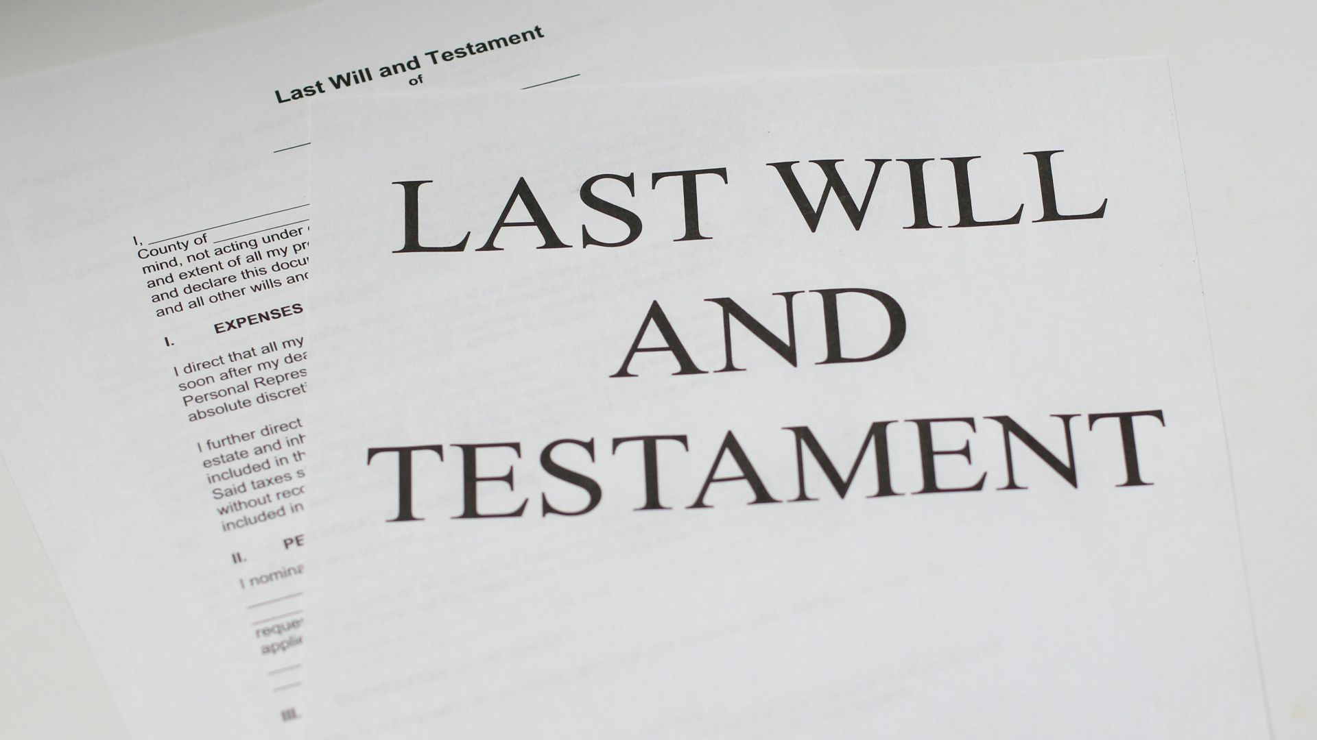 last will and testament white printer paper