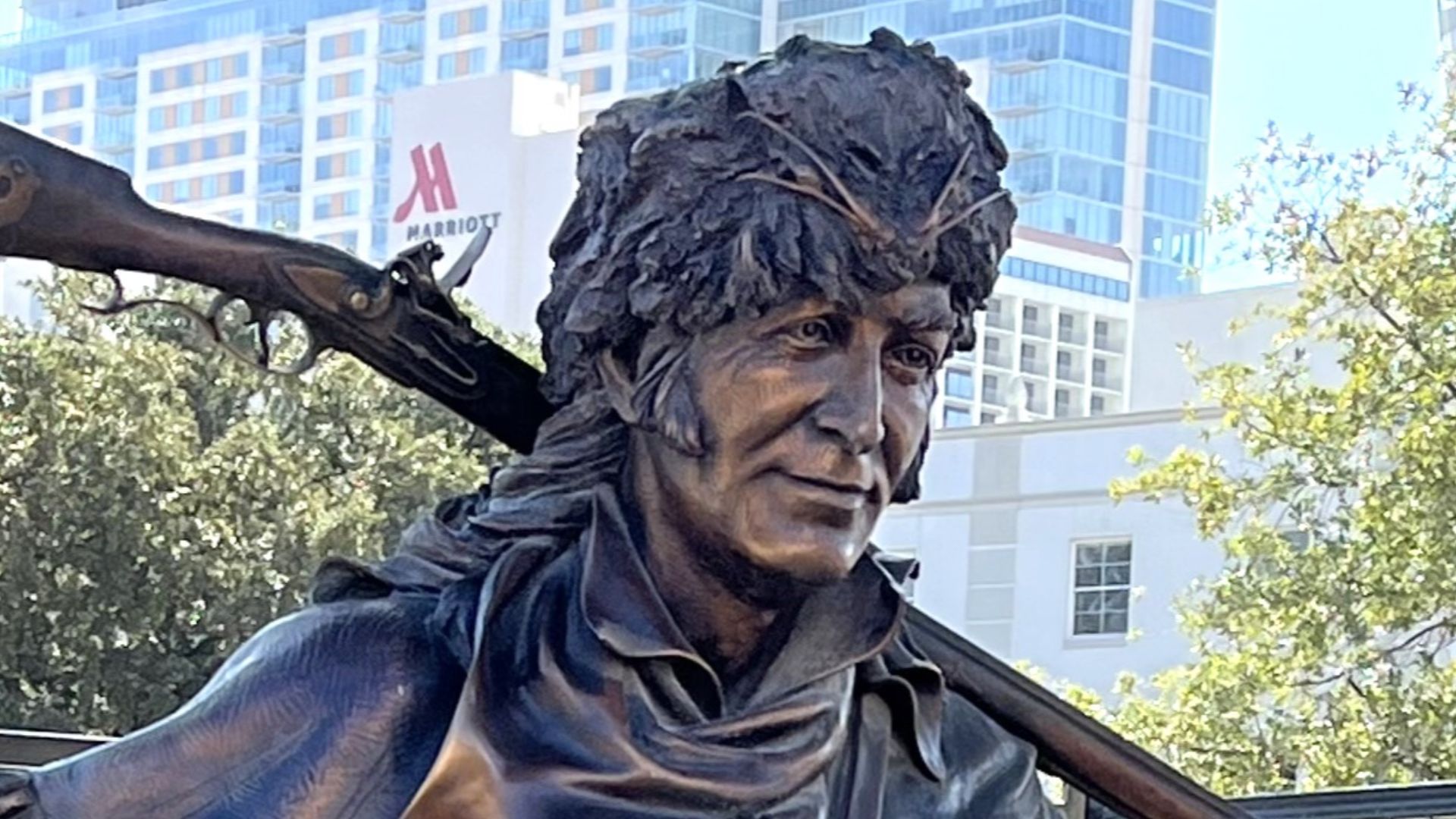 Davy Crockett sculpture at the Alamo