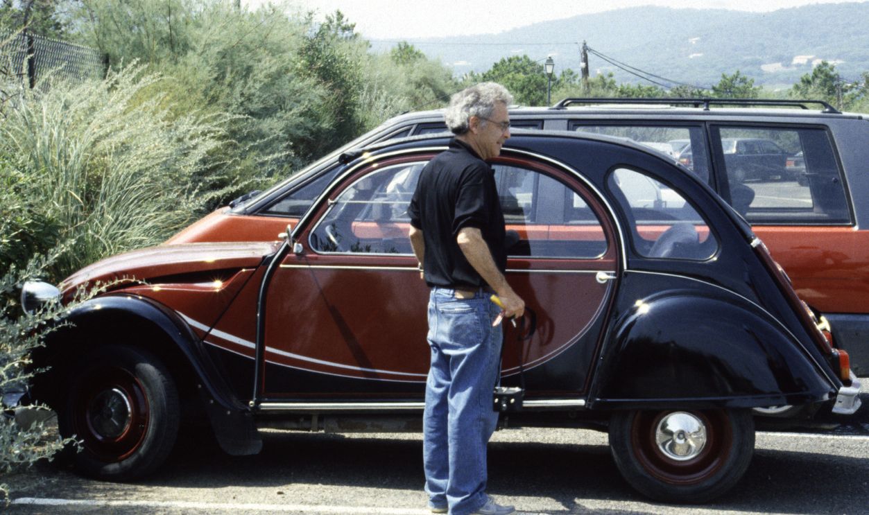 ST. TROPEZ, FRANCE - JUNE 1: Author and Game Show Host Chuck Barris about to get in his Citroen at Club 55 on June 1, 1990 in St. Tropez, France.