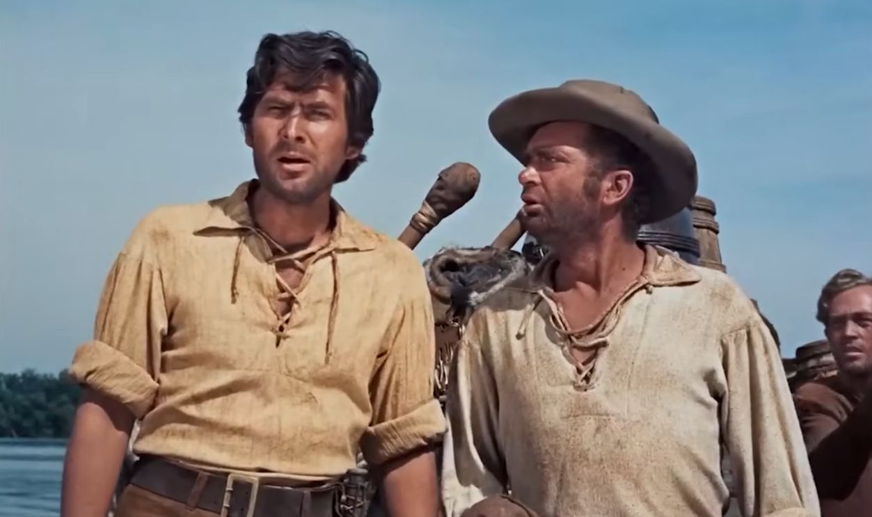 Screenshot from Davy Crockett and the River Pirates (1956)