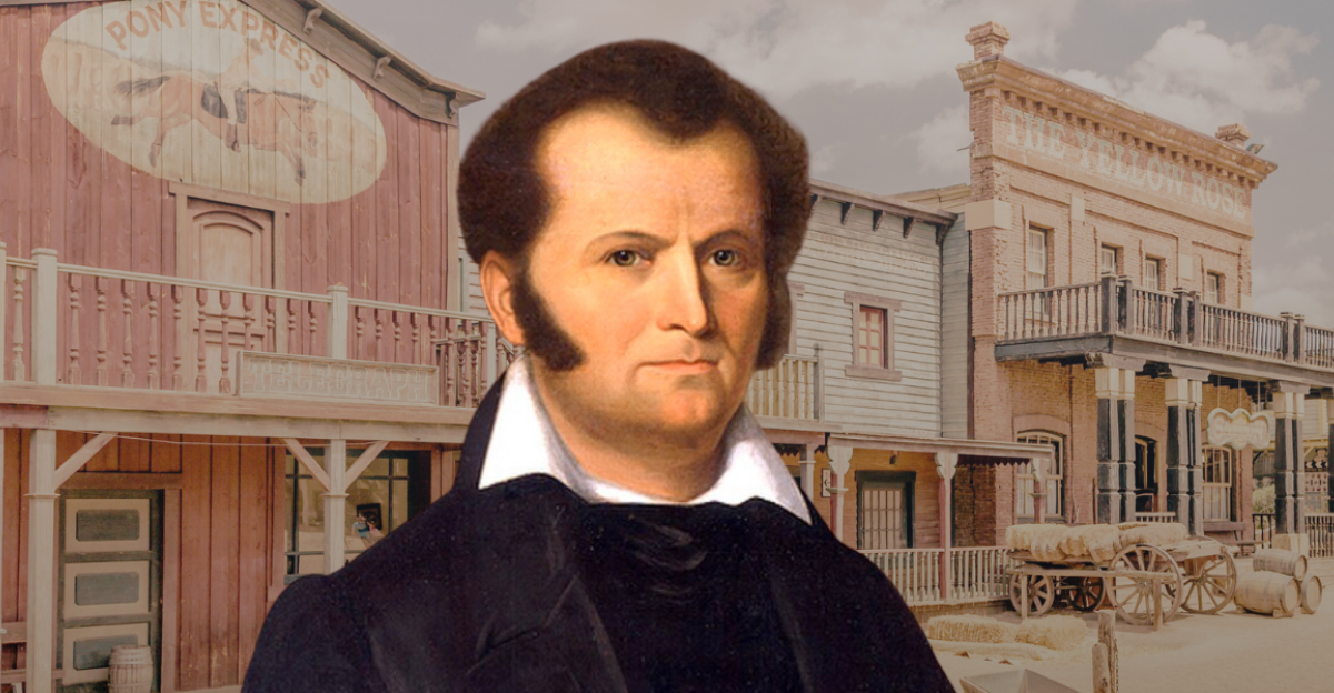 Portrait of Jim Bowie (c.1796-1836), the only known oil painting portrait painted from life.