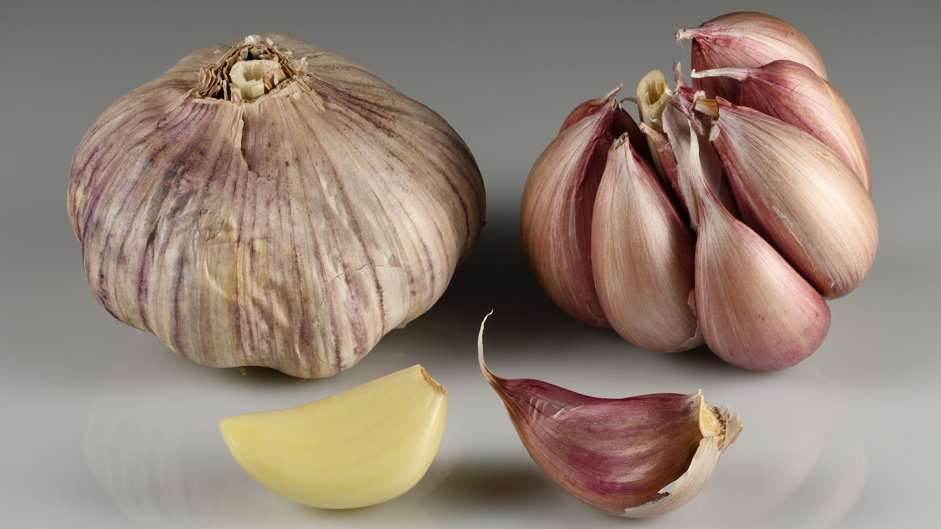 Garlic bulbs and cloves