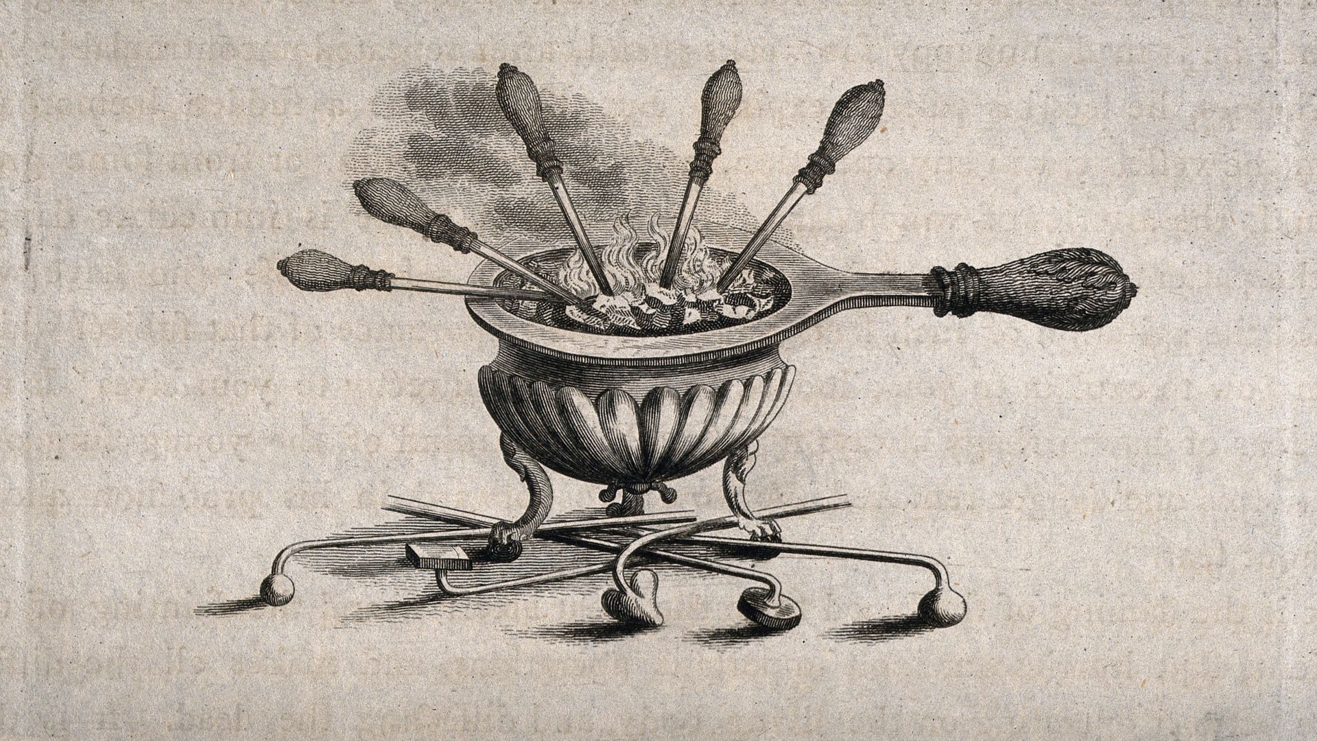 A receptacle for burning coal to heat cautery instruments. Engraving.
Iconographic Collections