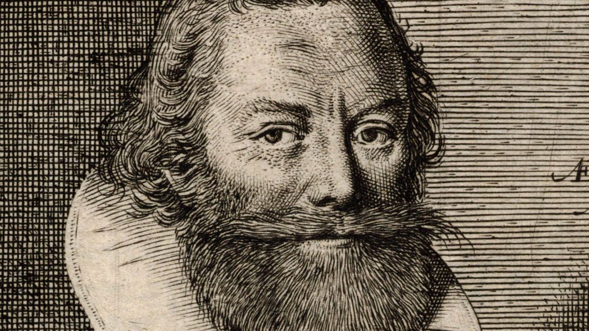 Detail of John Smith from an illustration in The Generall Historie of Virginia, New England, and the Summer Isles; with the names of the Adventurers, Planters, and Governours from their first beginning, Ano: 1584, to this present 1624. Engraver John Barra