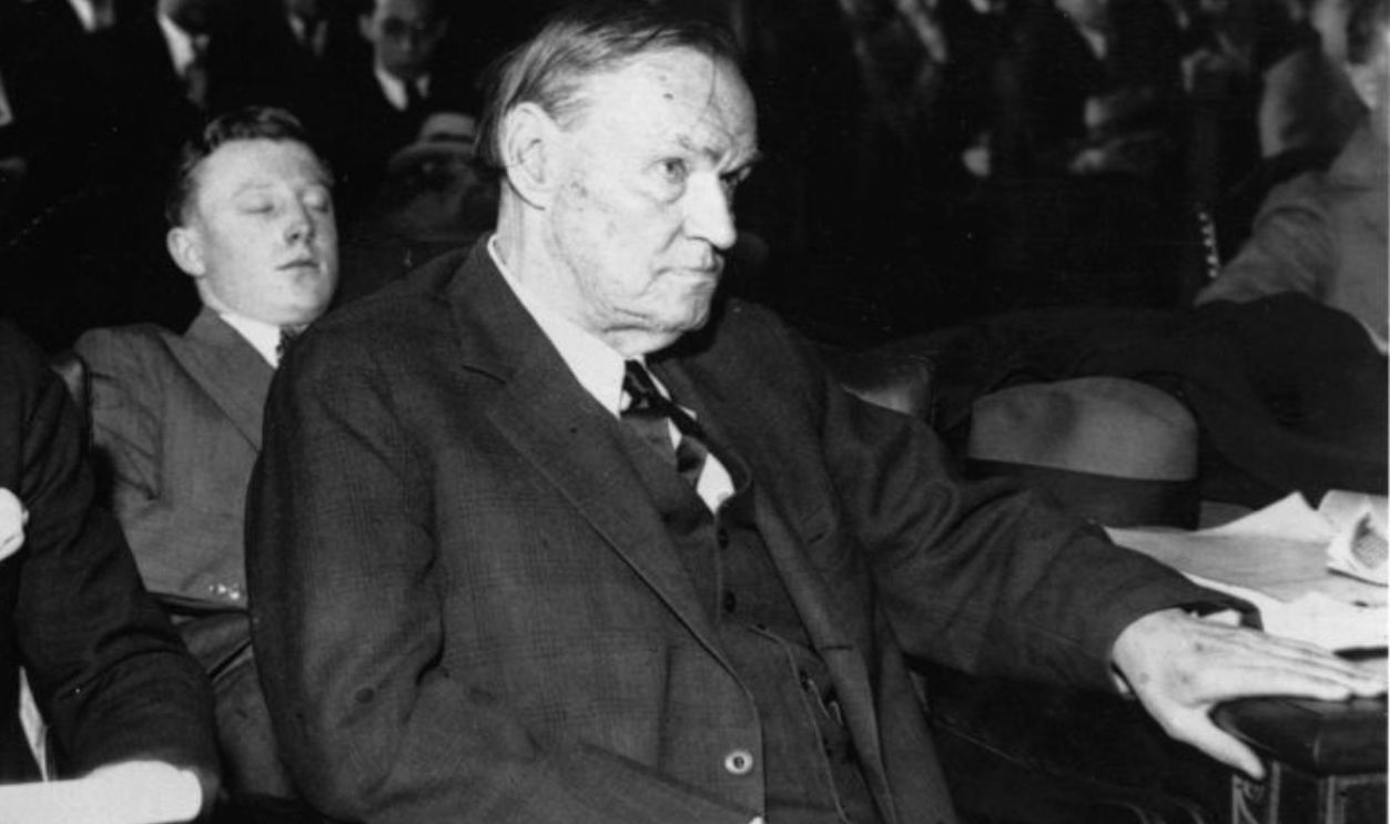 US lawyer Clarence Seward Darrow (1857 - 1938), right, defence lawyer in the John Scopes case, in which a Tennessee teacher was charged for teaching the theory of evolution in 1925. Darrow also acted in several labour issue cases and championed the underprivileged. US Library of Congress