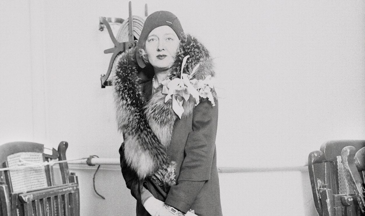 Peggy Hopkins Joyce, also known as Countess Morner, sailed for Paris on the SS Olympia, Friday night, October 9th. The above photo shows Peggy Joyce just before she sailed
