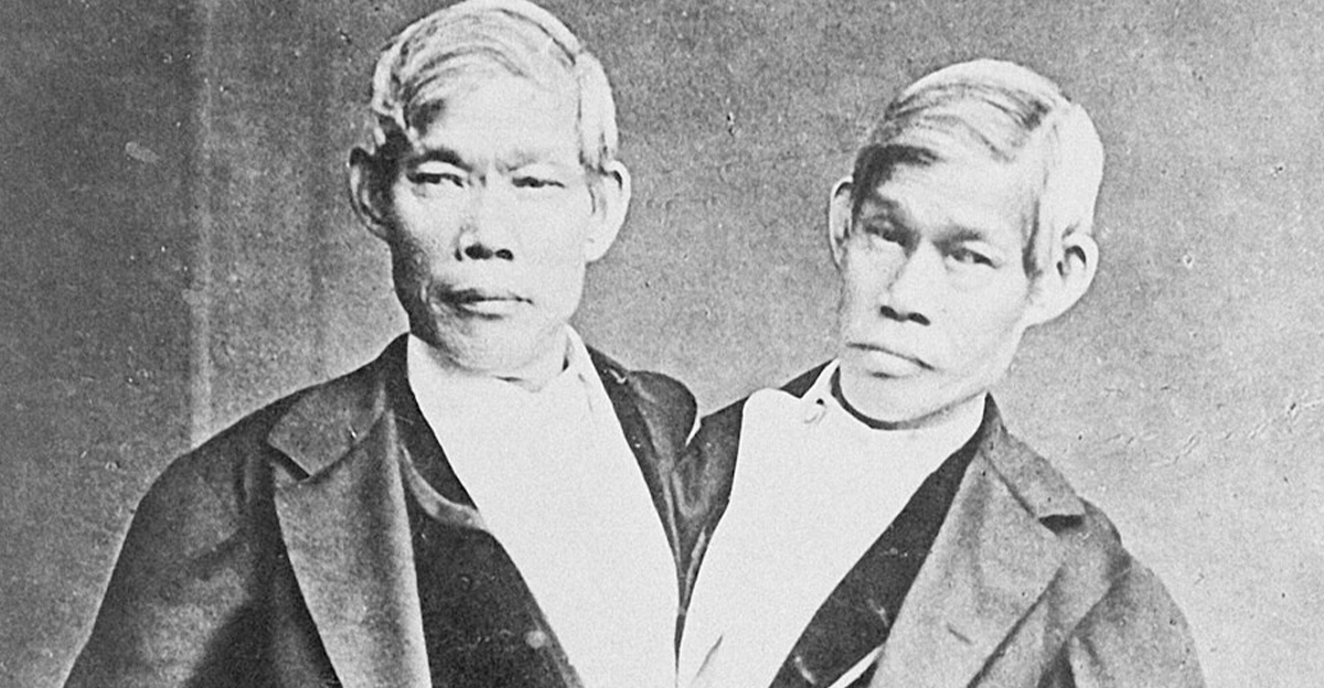 Chang and Eng Bunker in suits